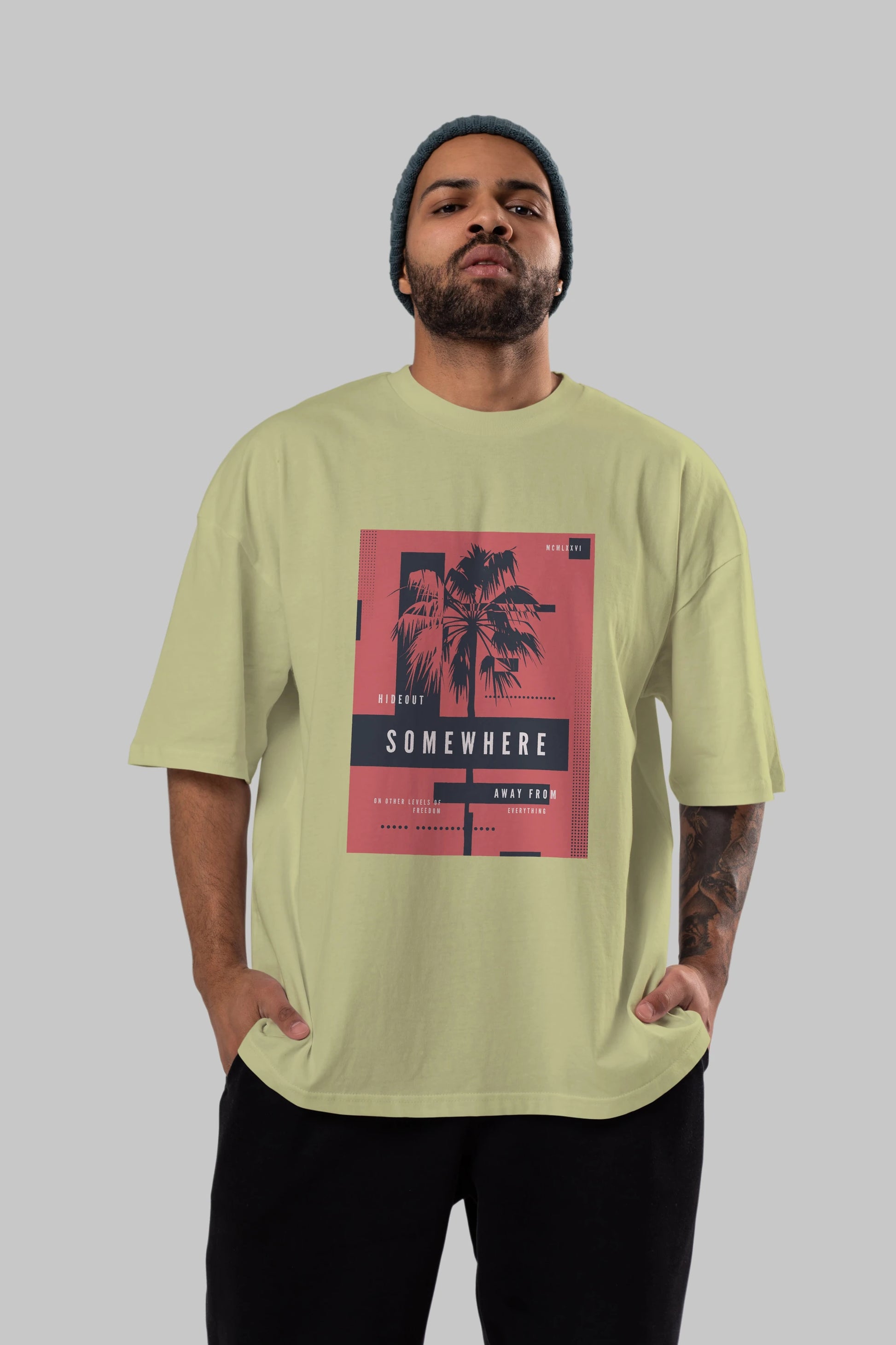 Hideout Somewhere Ön Baskılı Oversize t-shirt Erkek Kadın Unisex