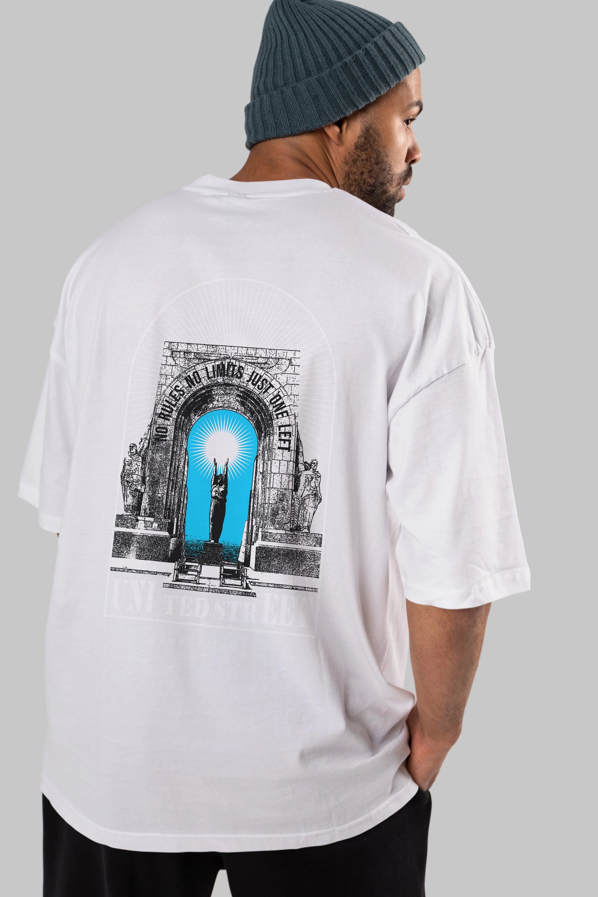 No Rules No Limits Arka Baskılı Oversize t-shirt Erkek Kadın Unisex