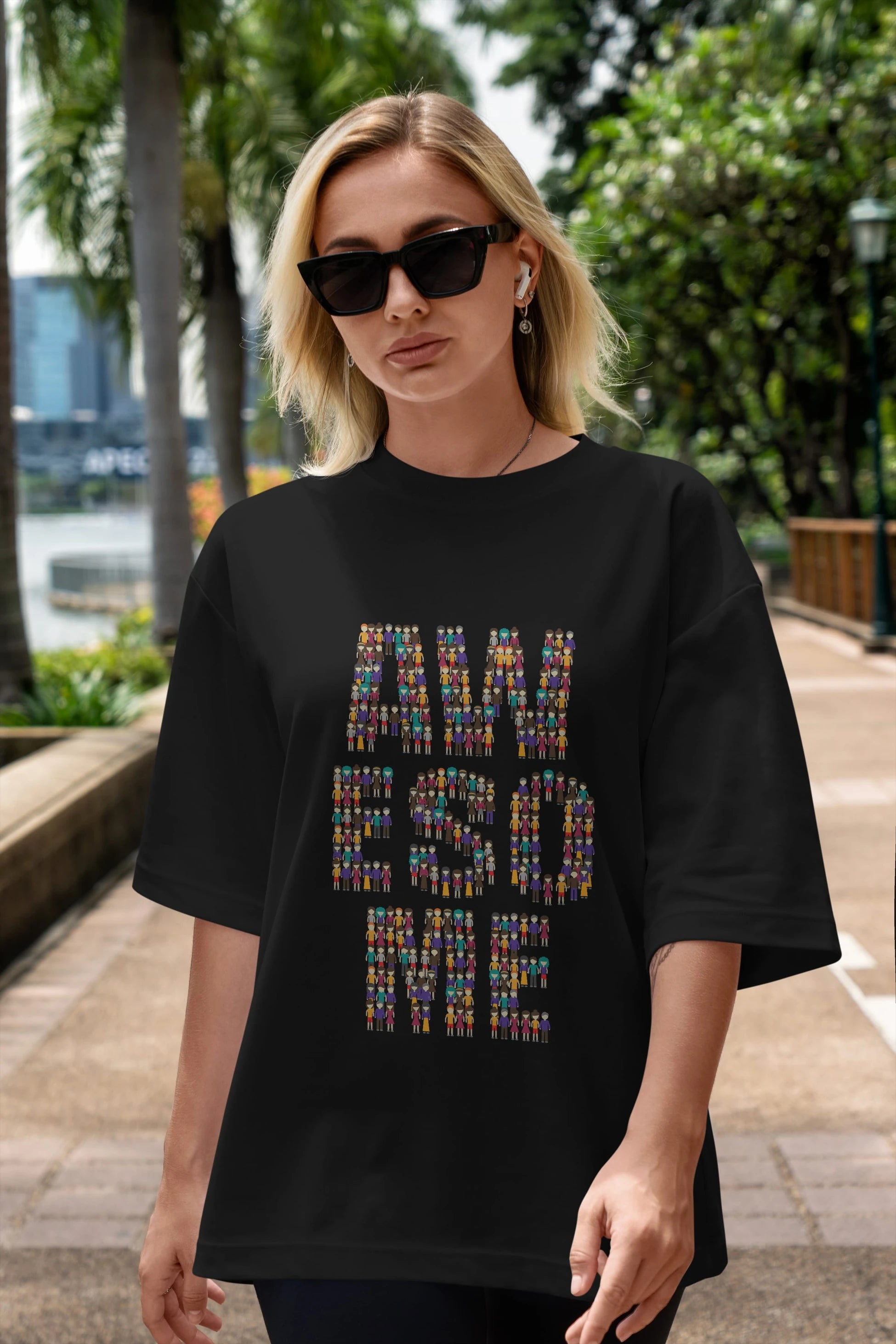 Awesome Ön Baskılı Oversize t-shirt %100 pamuk Erkek Kadın Unisex