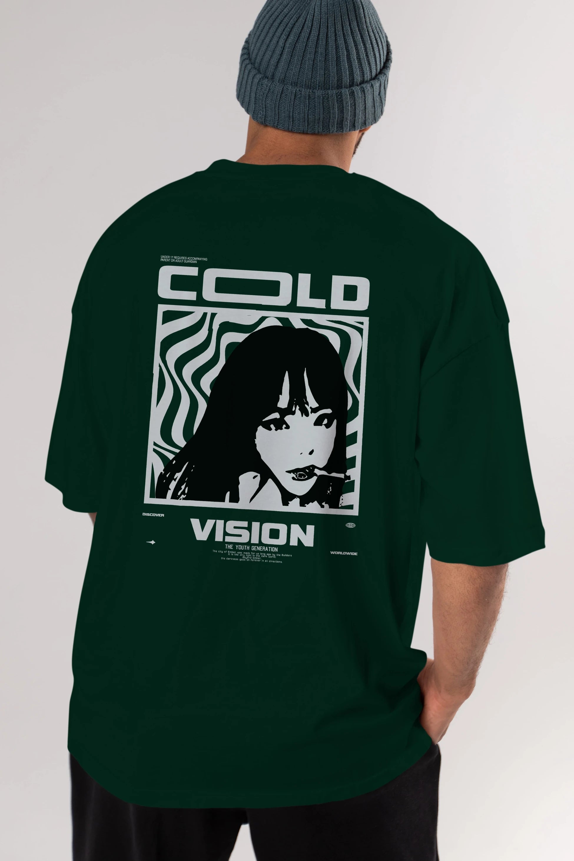 Cold Vision Arka Baskılı Oversize t-shirt Erkek Kadın Unisex