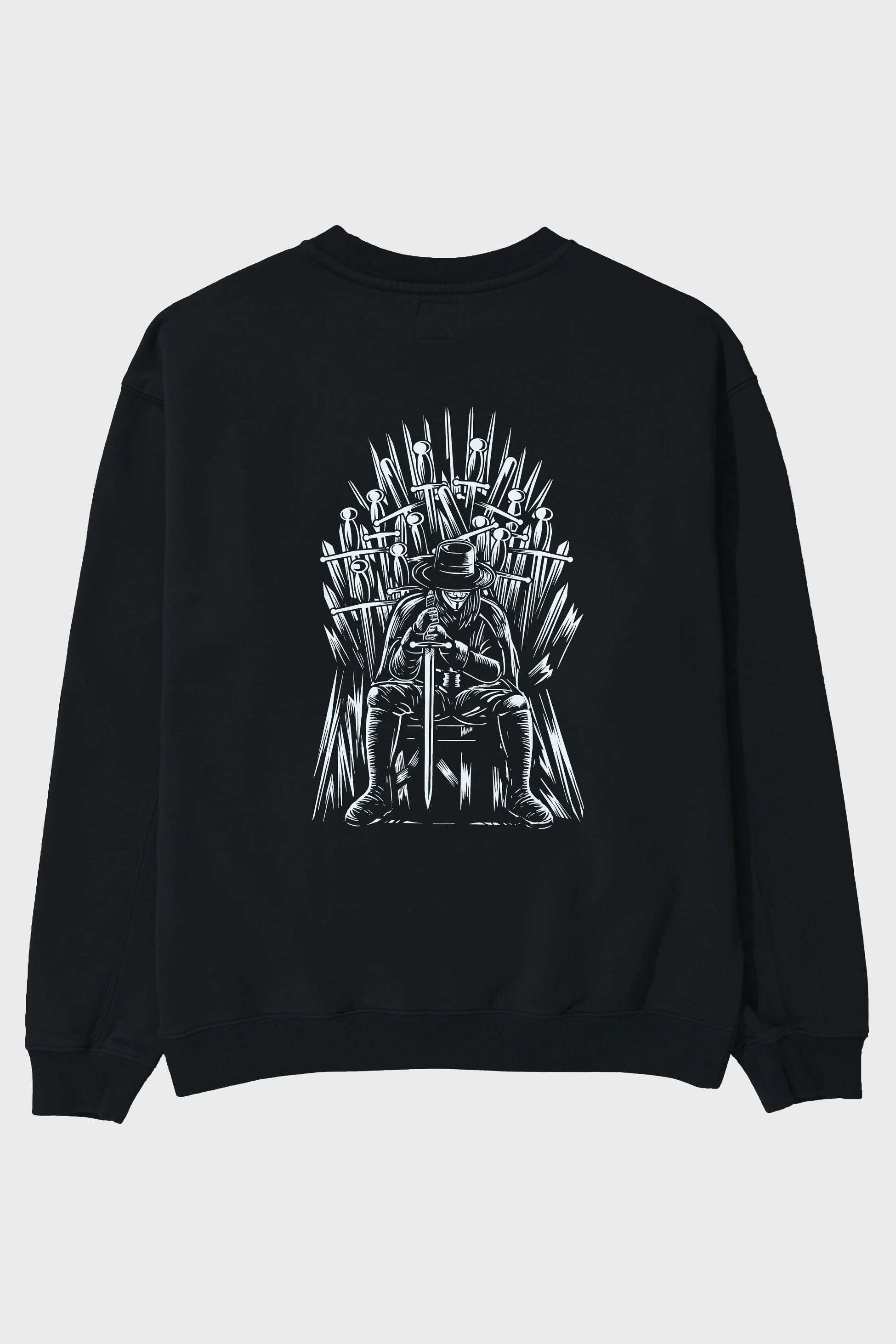 The Thrones Of Vendetta Arka Baskılı Oversize Sweatshirt Erkek Kadın Unisex