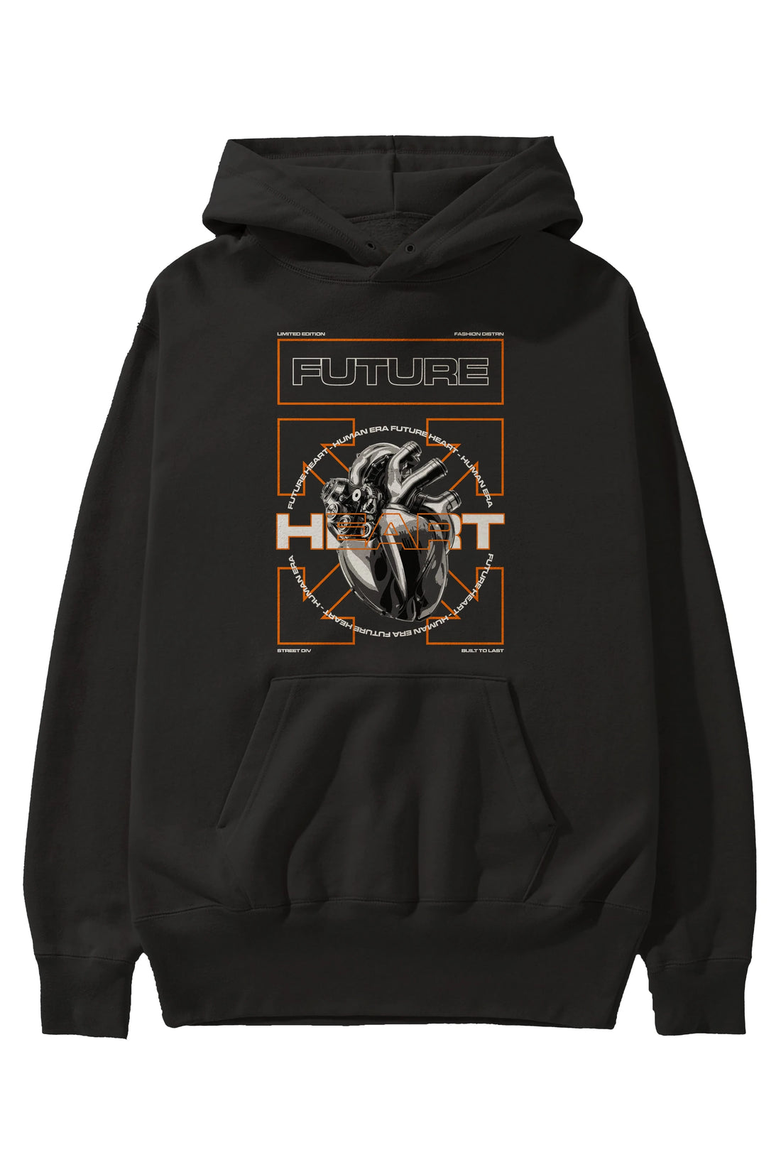 Future Heart Ön Baskılı Hoodie Oversize Kapüşonlu Sweatshirt Erkek Kadın Unisex