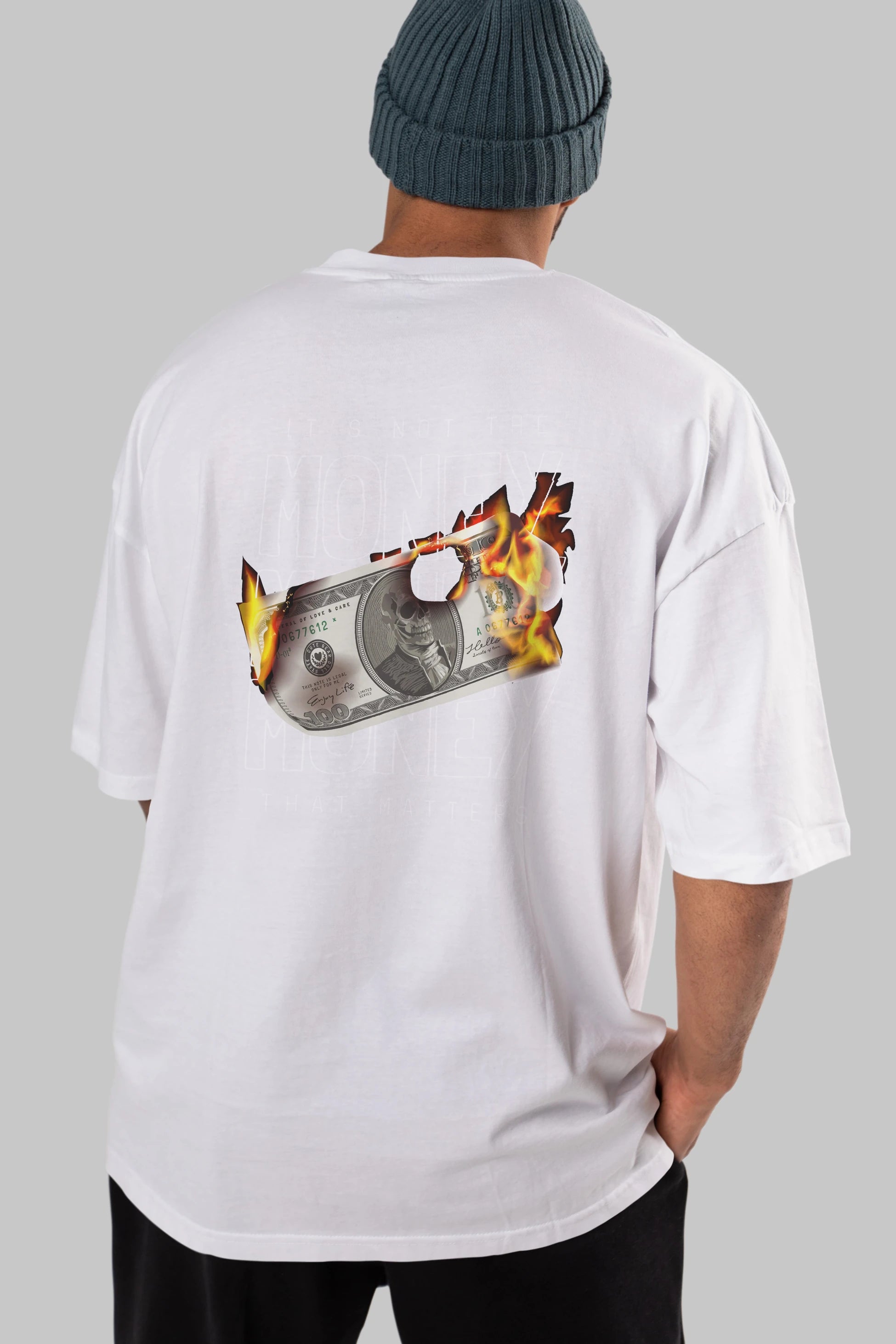 Teddy Bear Its Not The Money Arka Baskılı Oversize t-shirt Erkek Kadın Unisex %100 Pamuk