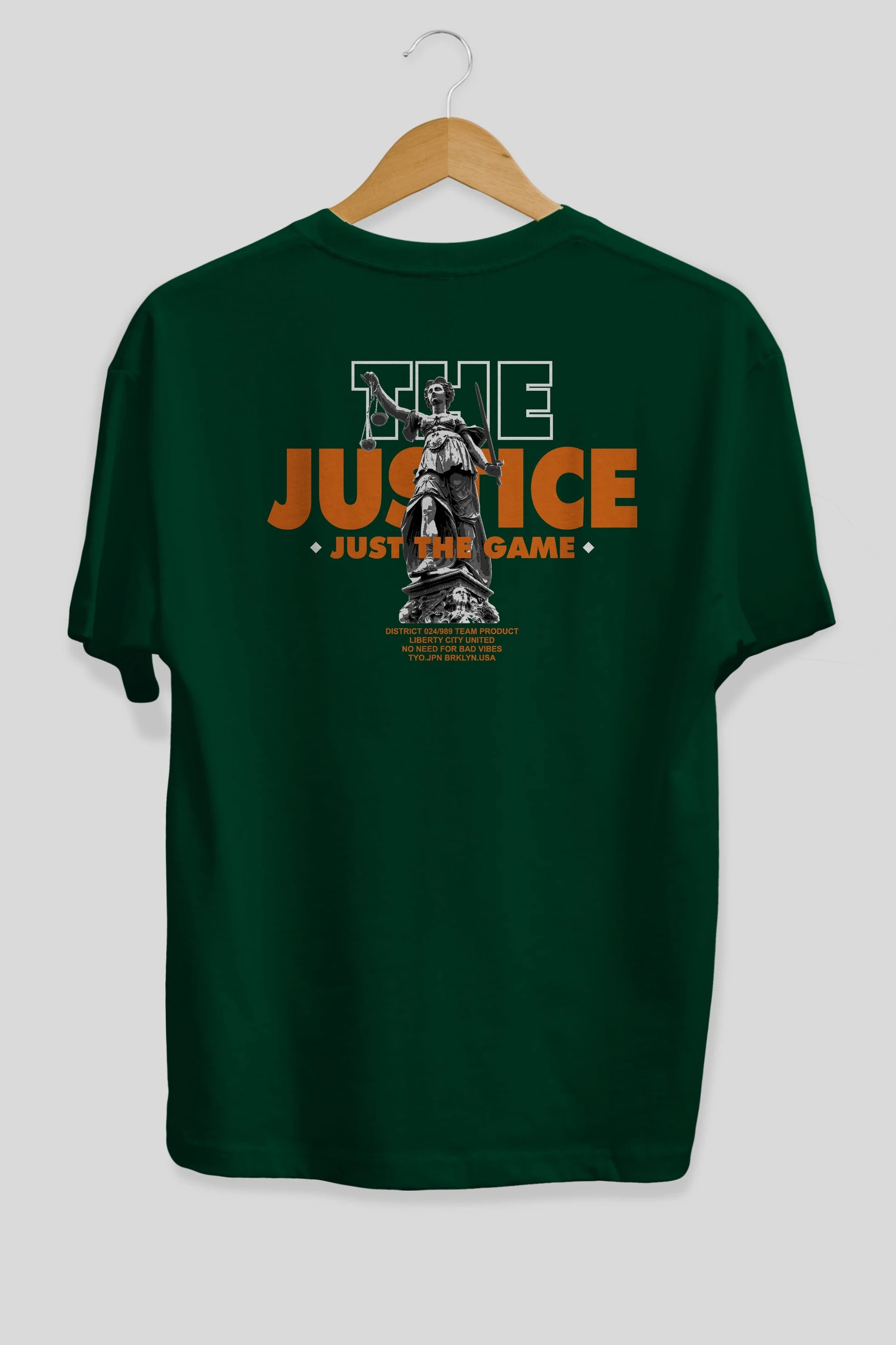 The Justice Arka Baskılı Oversize t-shirt Erkek Kadın Unisex