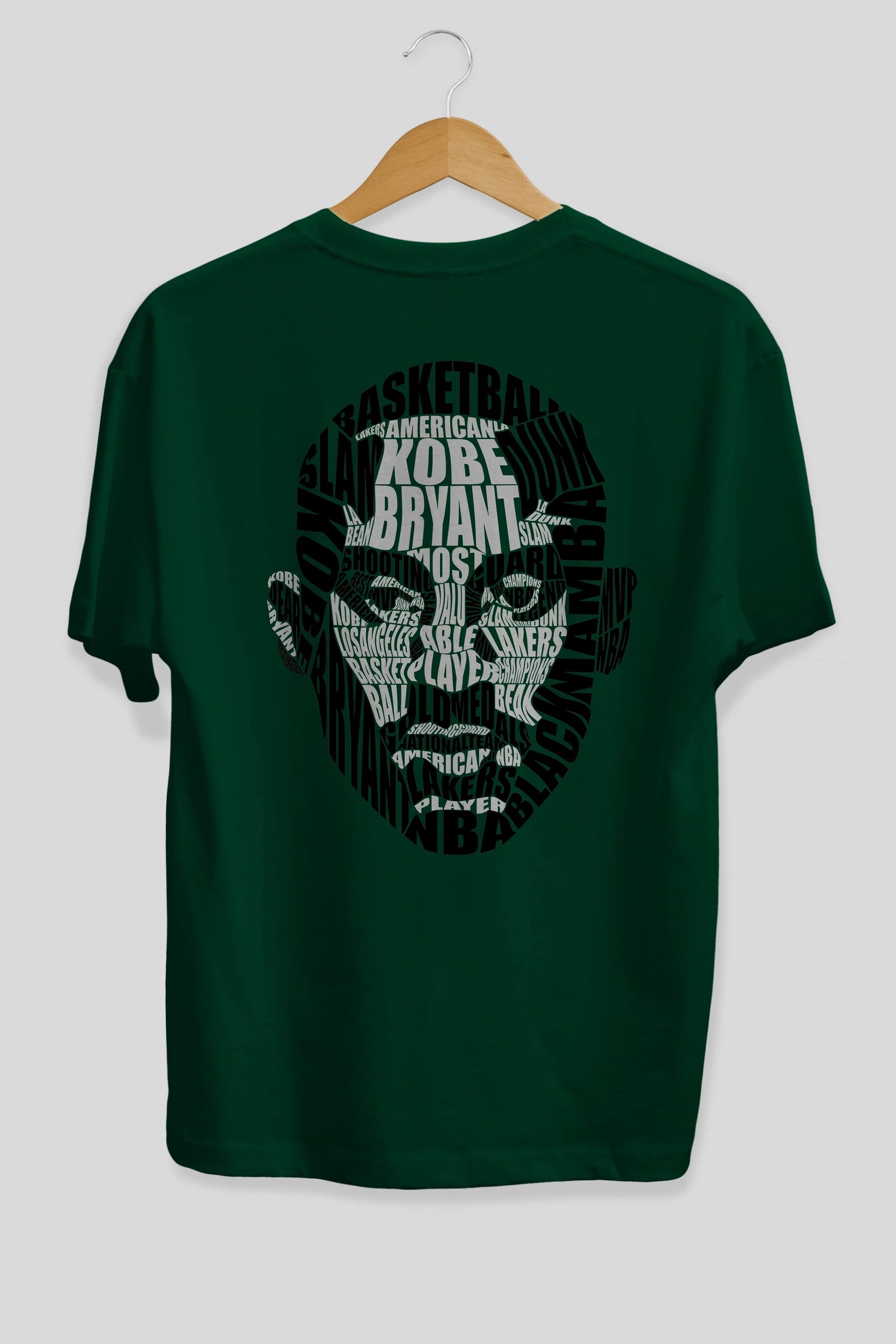 Kobe Bryan Calligram Arka Baskılı Oversize t-shirt %100 pamuk Erkek Kadın Unisex