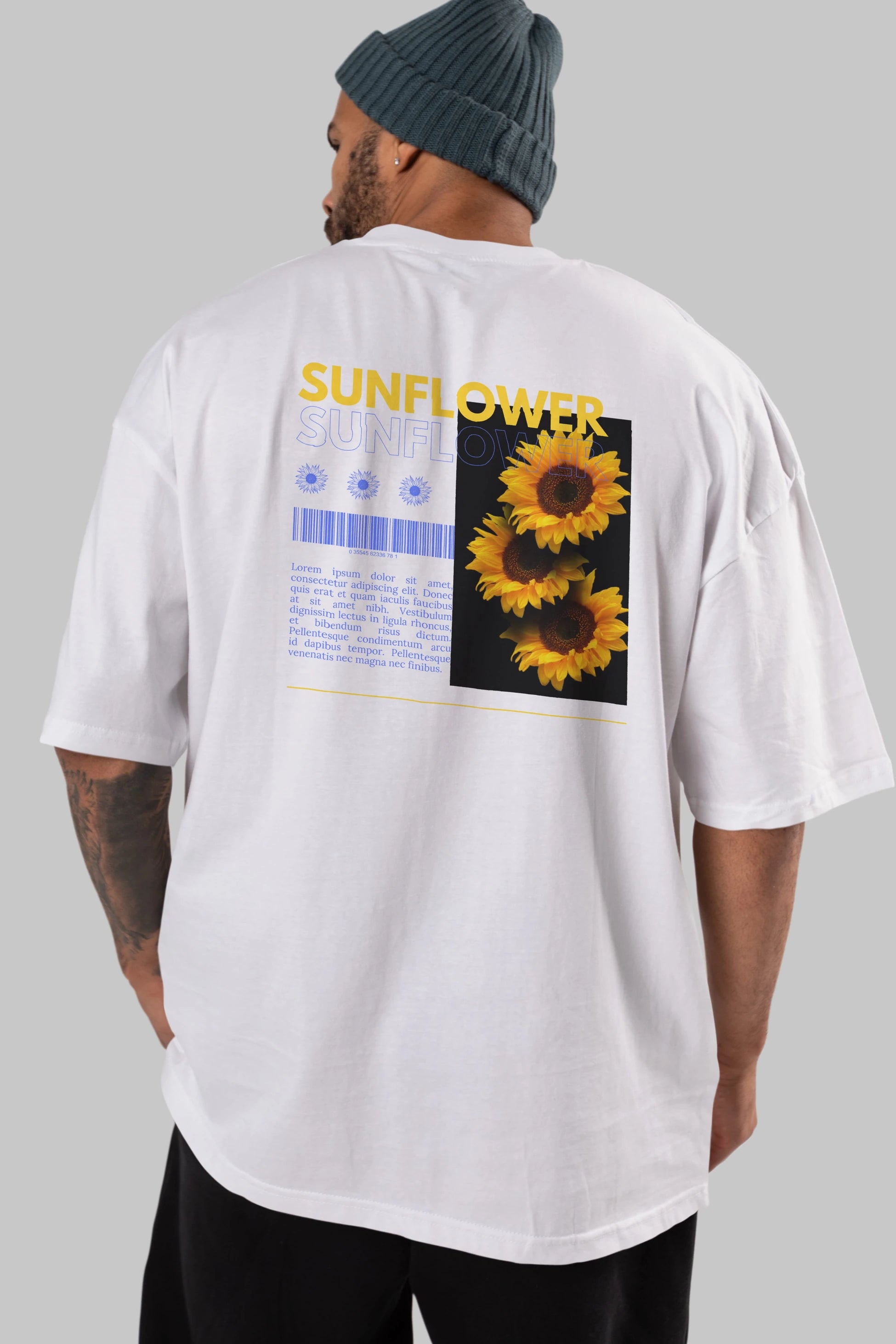 Sunflower Arka Baskılı Oversize t-shirt Erkek Kadın Unisex
