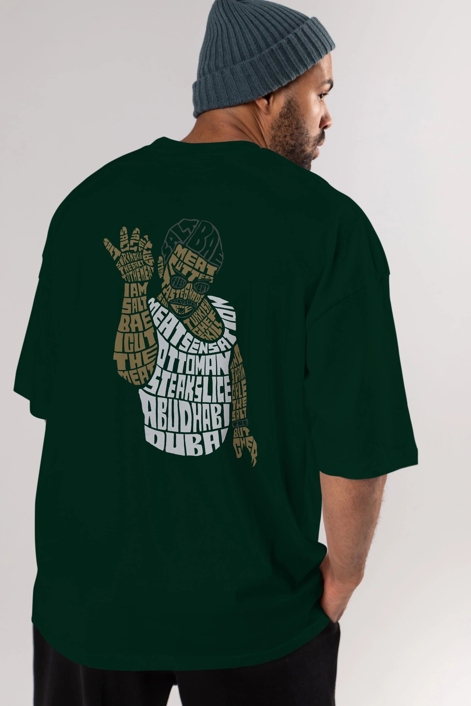Salt Bae Arka Baskılı Oversize t-shirt %100 pamuk Erkek Kadın Unisex