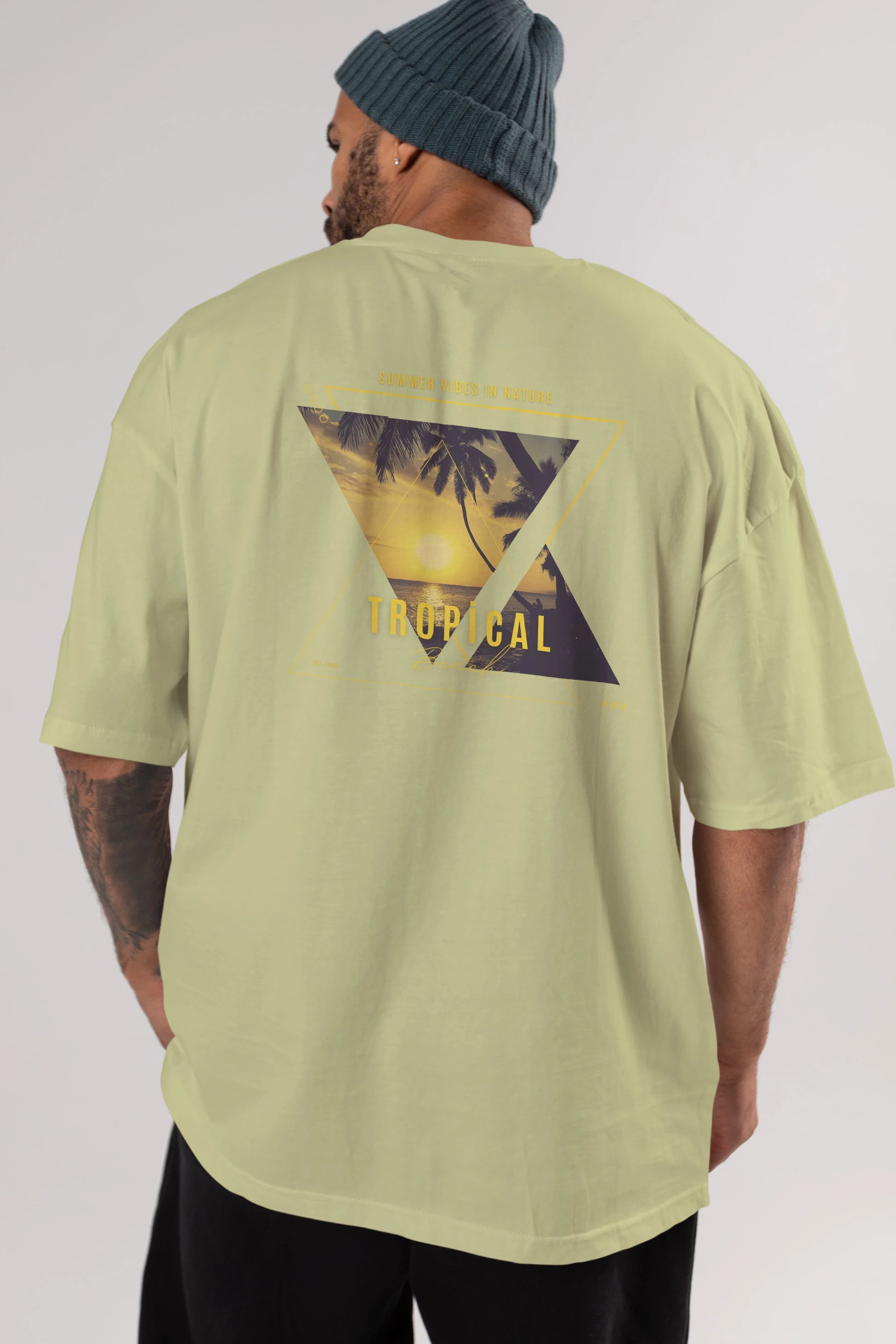 Summer Vibes Yazılı Arka Baskılı Oversize t-shirt Erkek Kadın Unisex