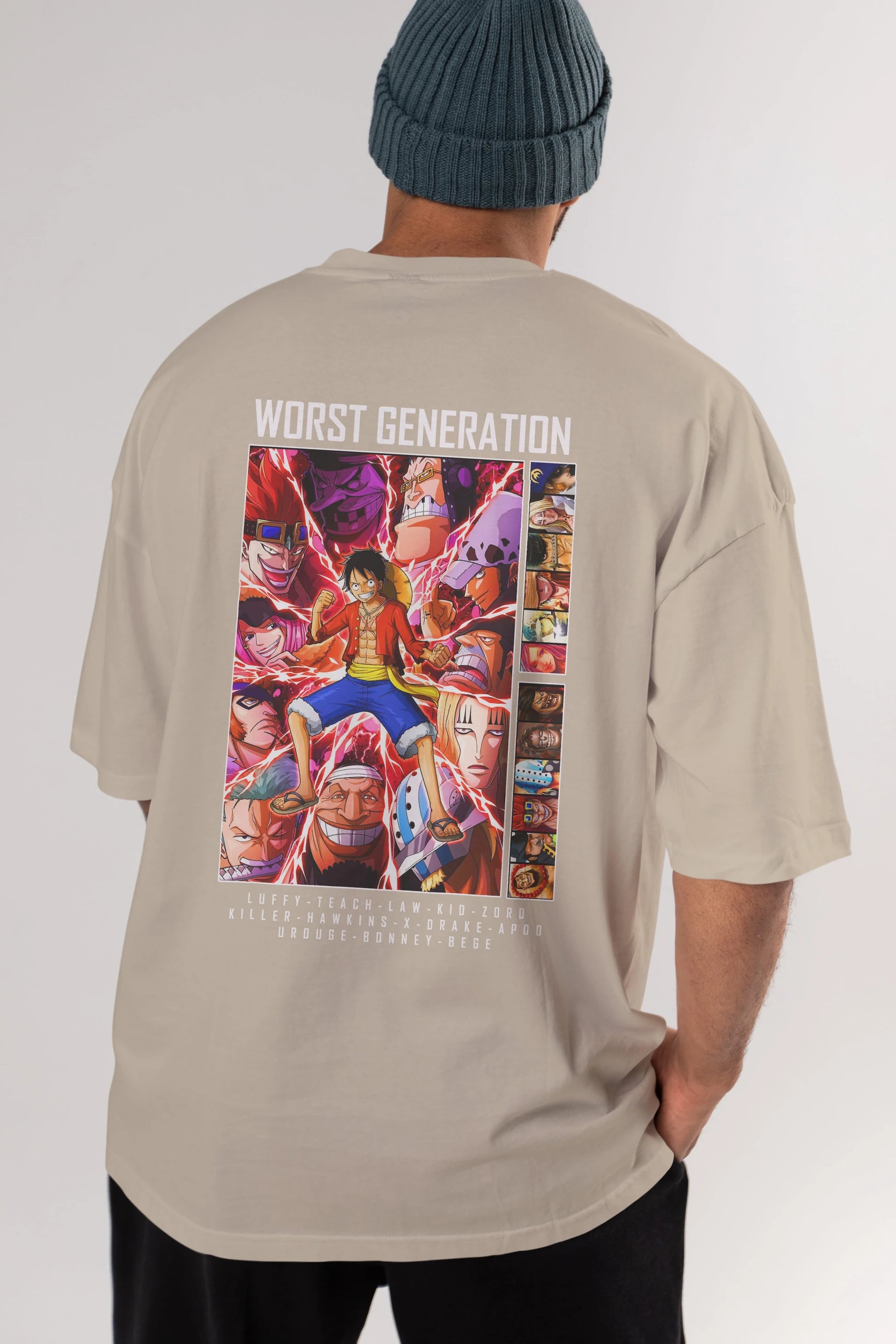 Worst Generation Anime Arka Baskılı Oversize t-shirt Erkek Kadın Unisex %100 pamuk tişort