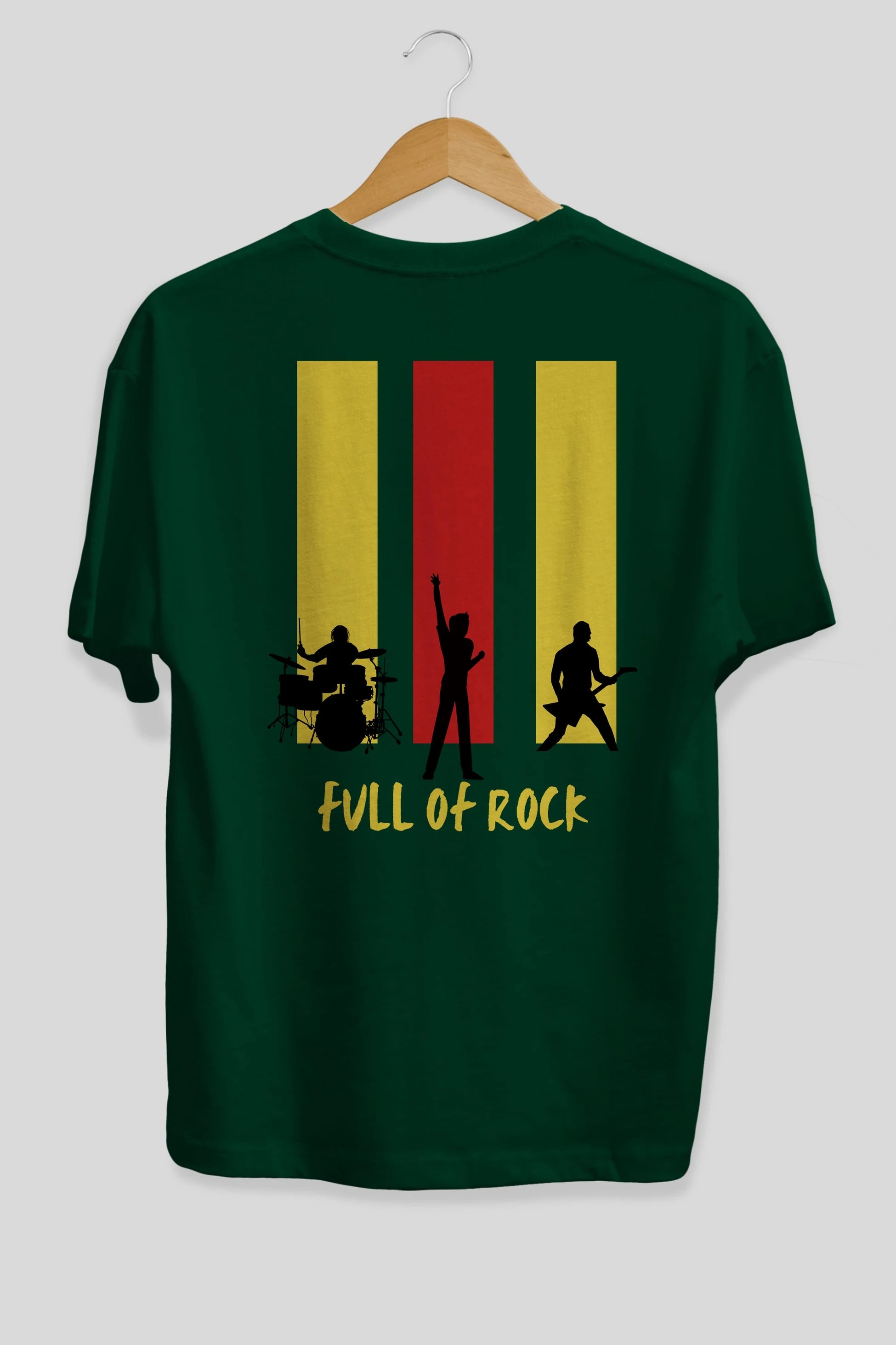 Full of Rock Yazılı Arka Baskılı Oversize t-shirt Erkek Kadın Unisex