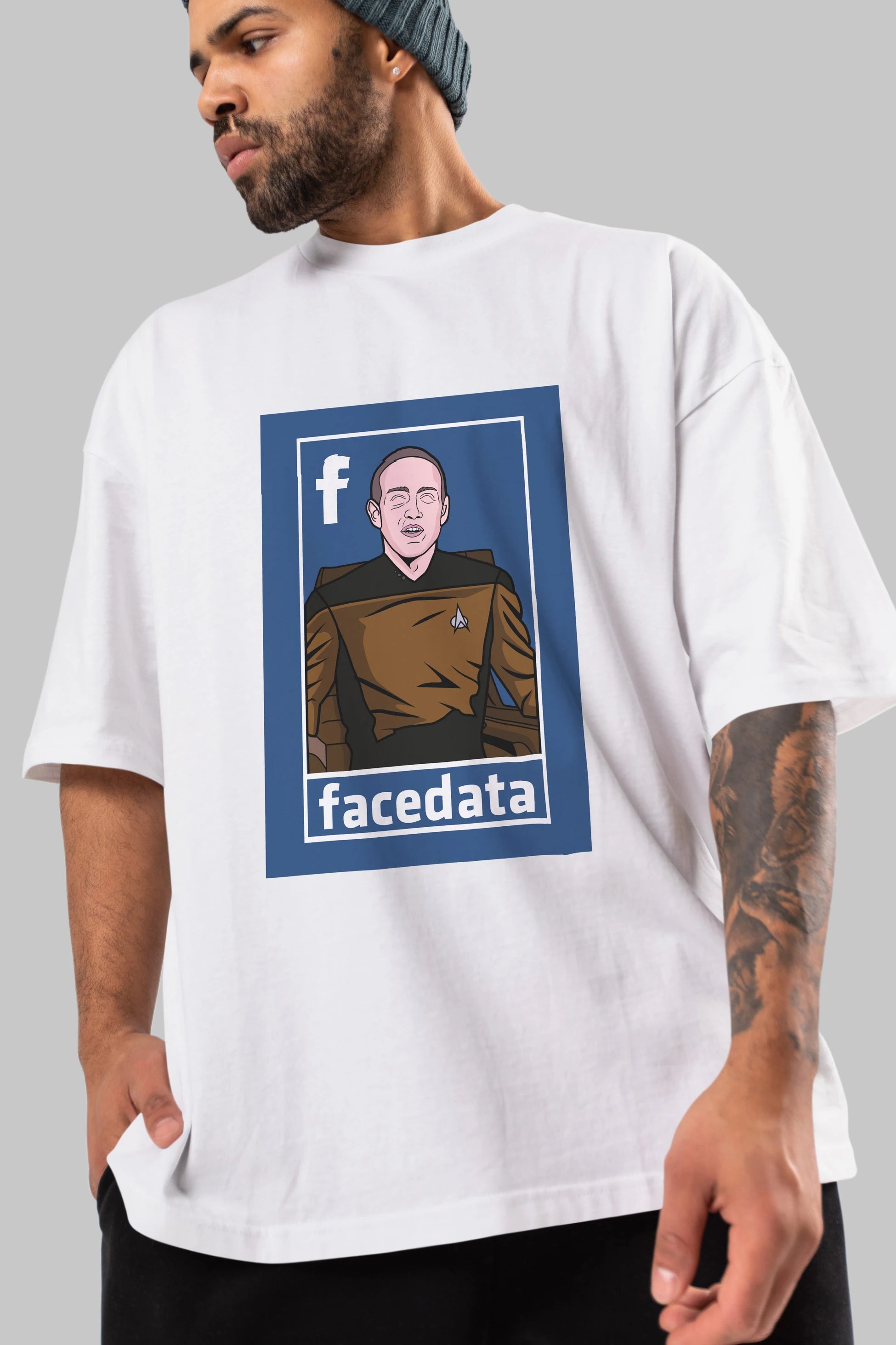 Zukerberg Data Ön Baskılı Oversize t-shirt Erkek Kadın Unisex %100 Pamuk tişort
