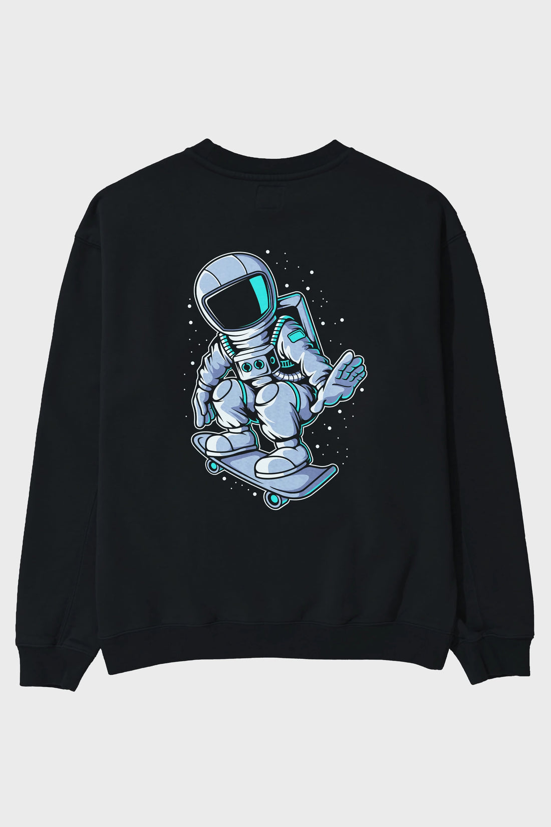 Astronaut Skater Arka Baskılı Oversize Sweatshirt Erkek Kadın Unisex
