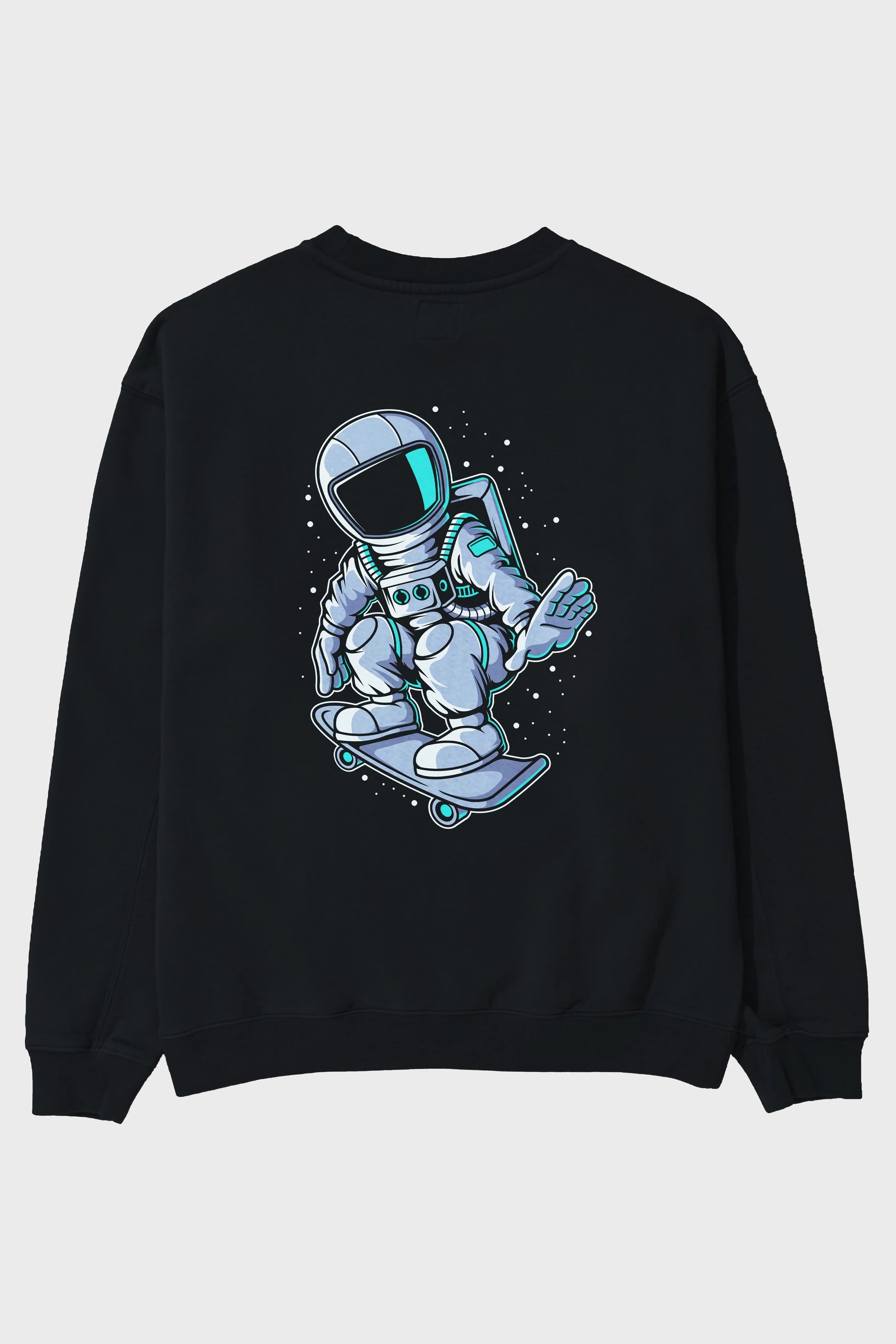 Astronaut Skater Arka Baskılı Oversize Sweatshirt Erkek Kadın Unisex