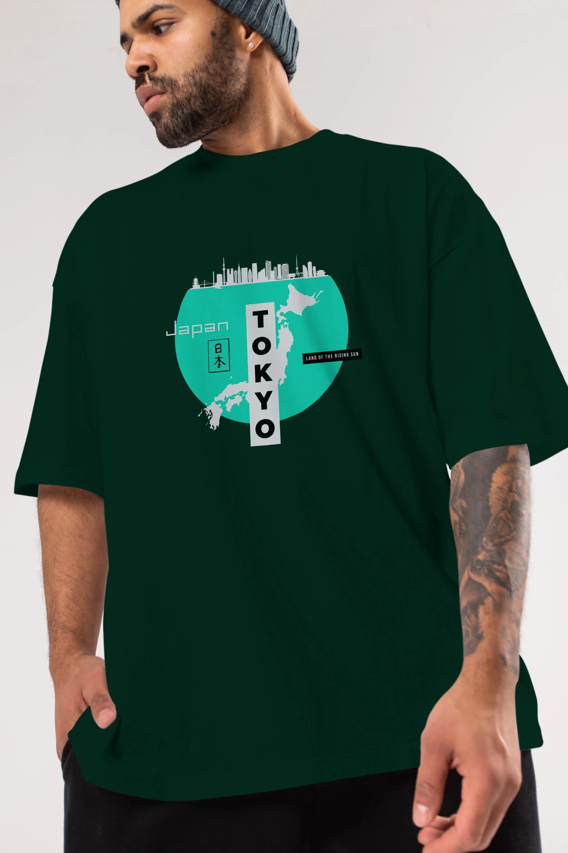 Japan Tokyo Ön Baskılı Oversize t-shirt Erkek Kadın Unisex