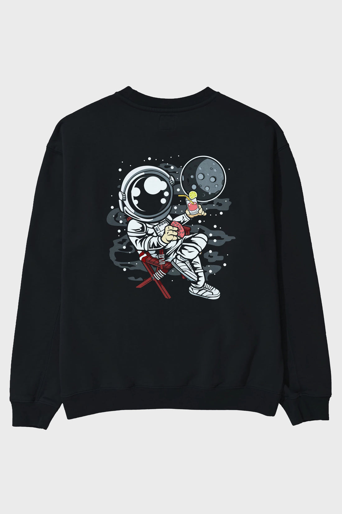 Holiday Astronaut Arka Baskılı Oversize Sweatshirt Erkek Kadın Unisex