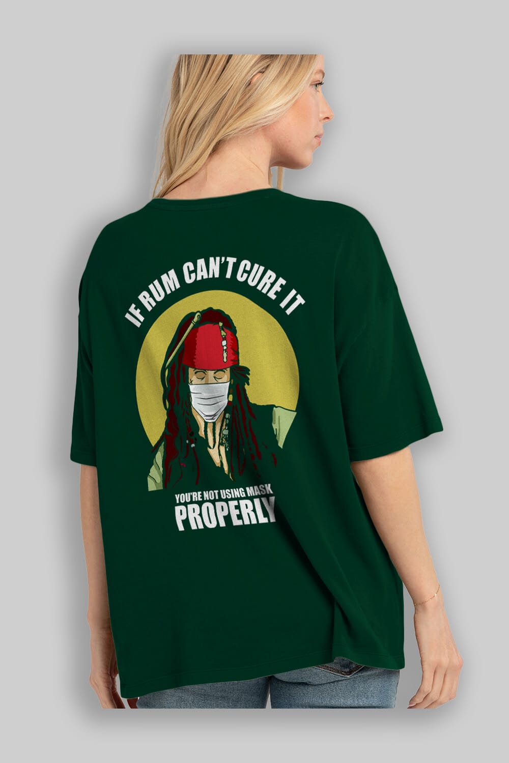 Pirates Maker Arka Baskılı Oversize t-shirt Erkek Kadın Unisex %100 Pamuk tişort
