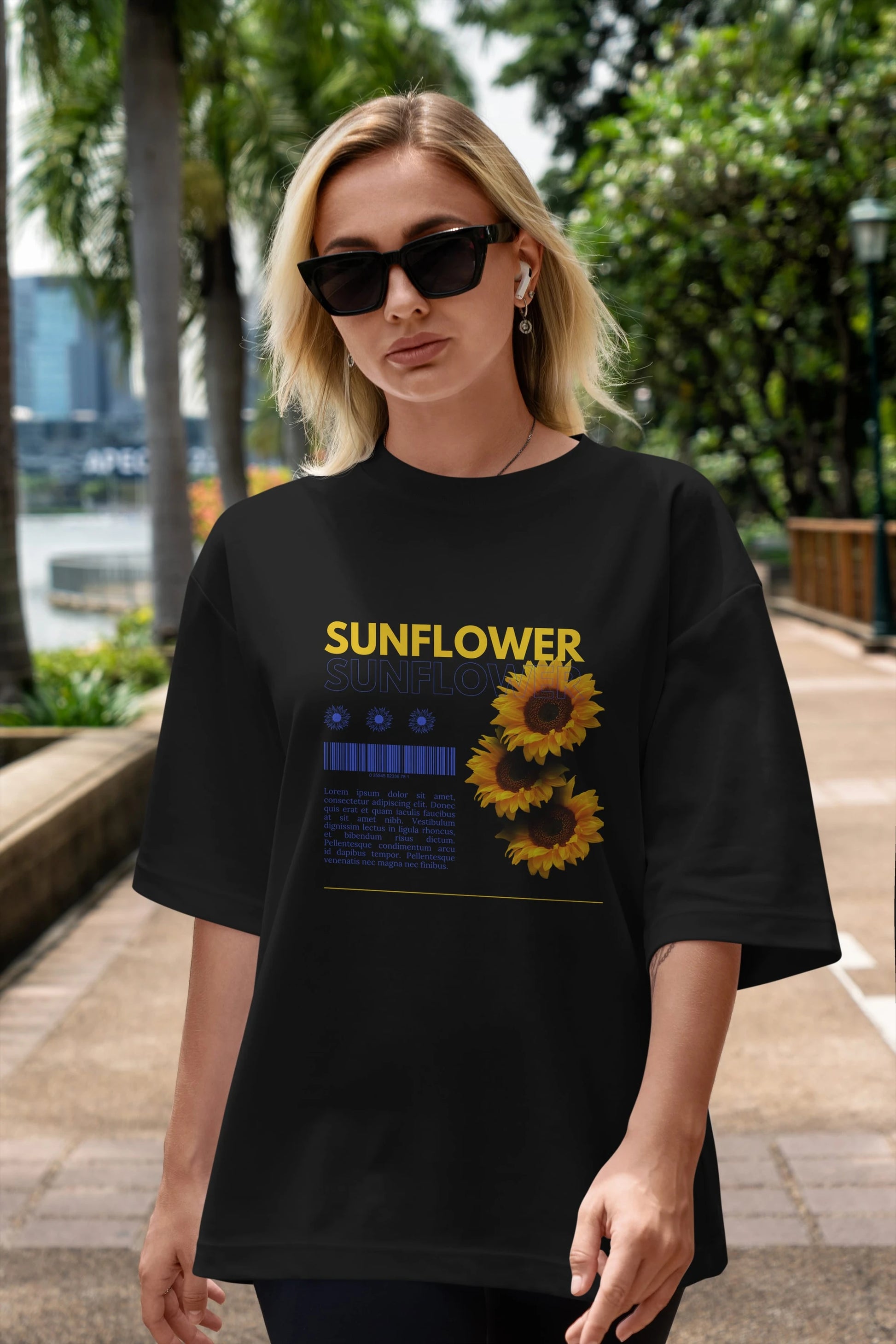 Sunflower Ön Baskılı Oversize t-shirt Erkek Kadın Unisex