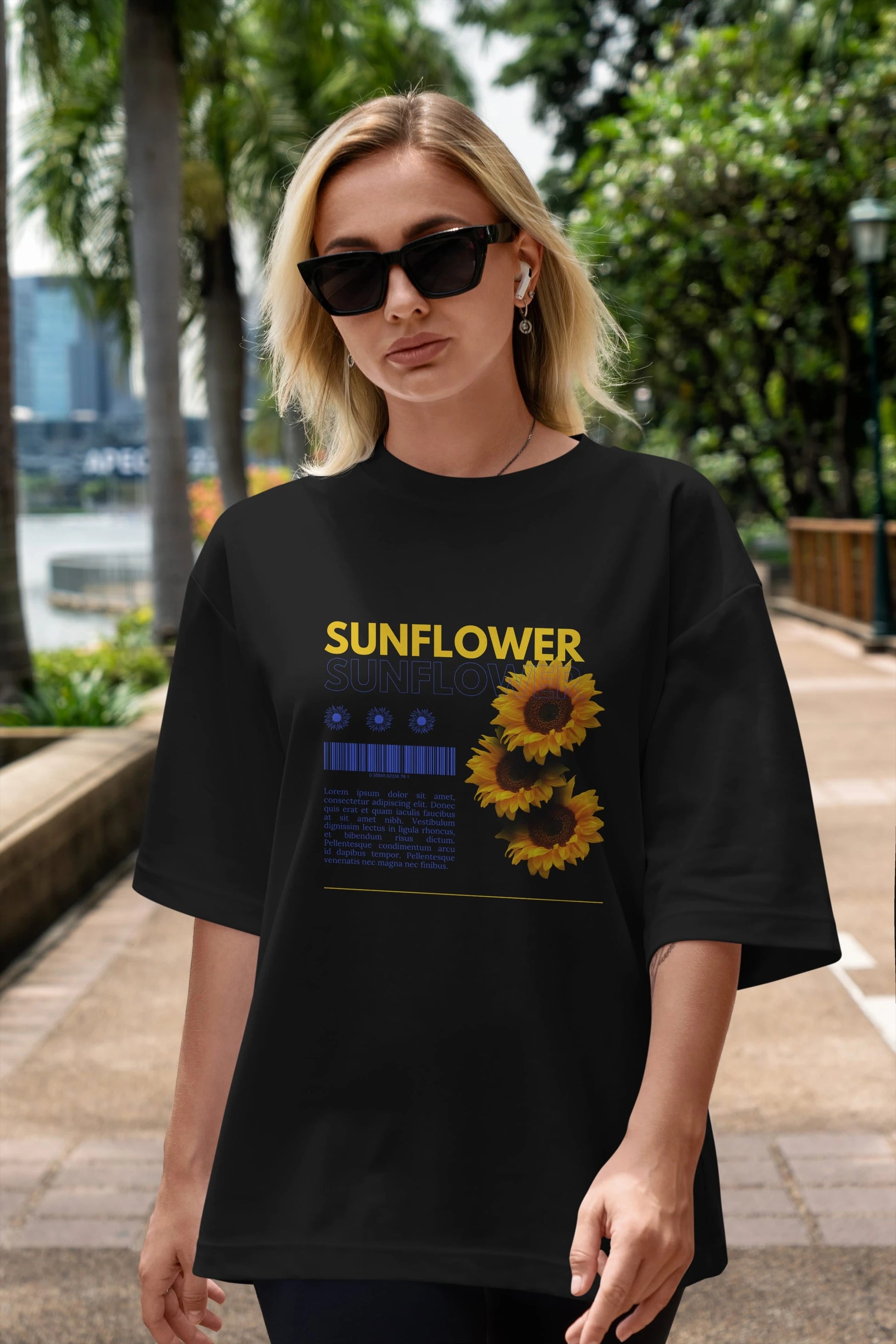 Sunflower Ön Baskılı Oversize t-shirt Erkek Kadın Unisex