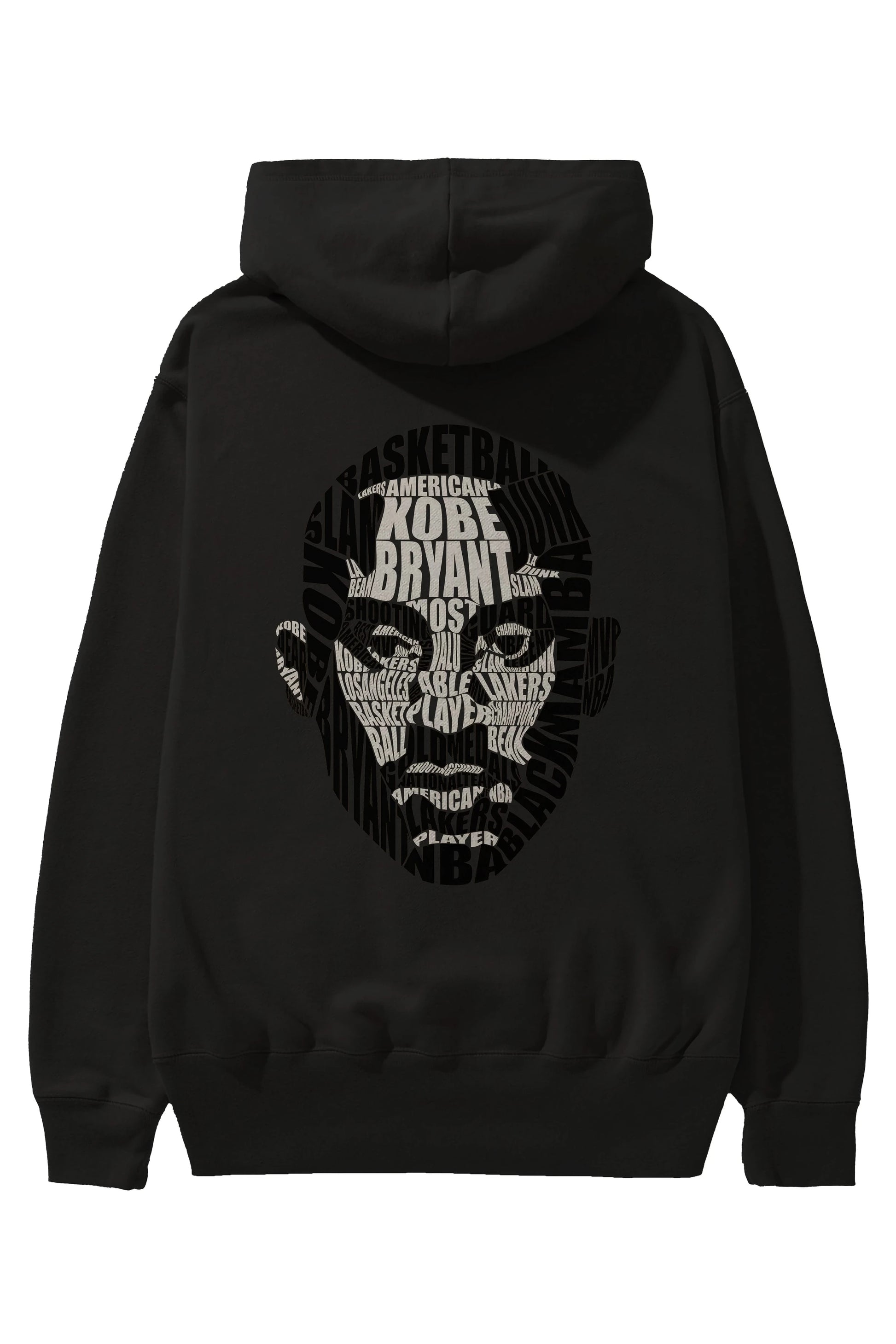 Kobe Bryan Calligram Arka Baskılı Hoodie Oversize Kapüşonlu Sweatshirt Erkek Kadın Unisex