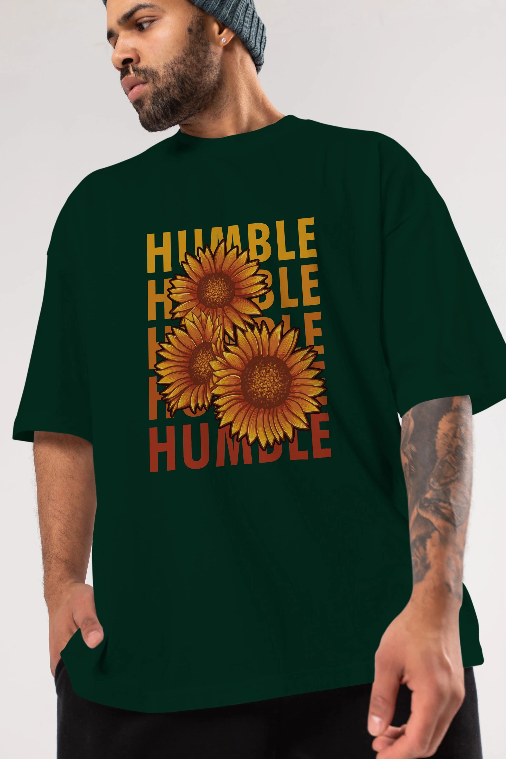 Humble 2 Ön Baskılı Oversize t-shirt Erkek Kadın Unisex