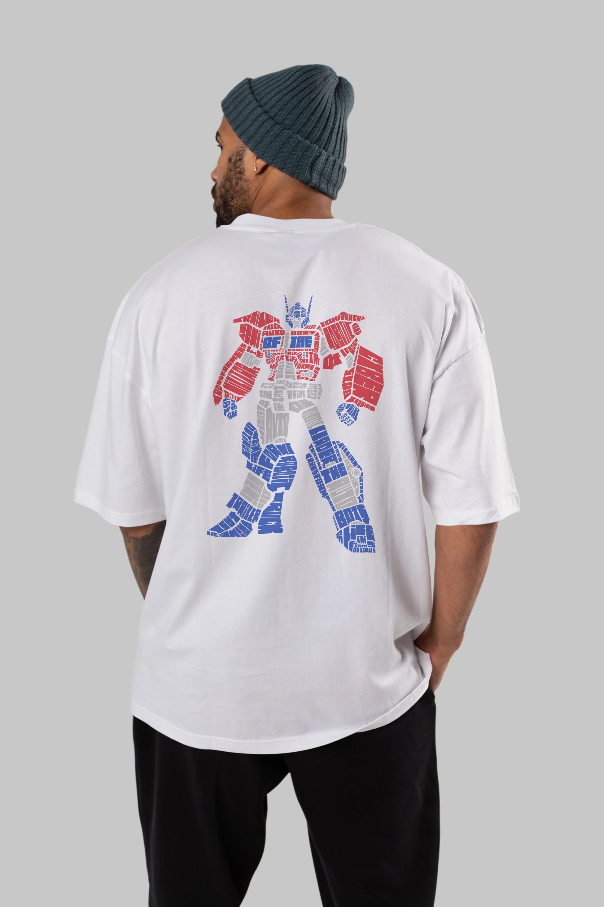 Optimus Prime Arka Baskılı Oversize t-shirt %100 pamuk Erkek Kadın Unisex