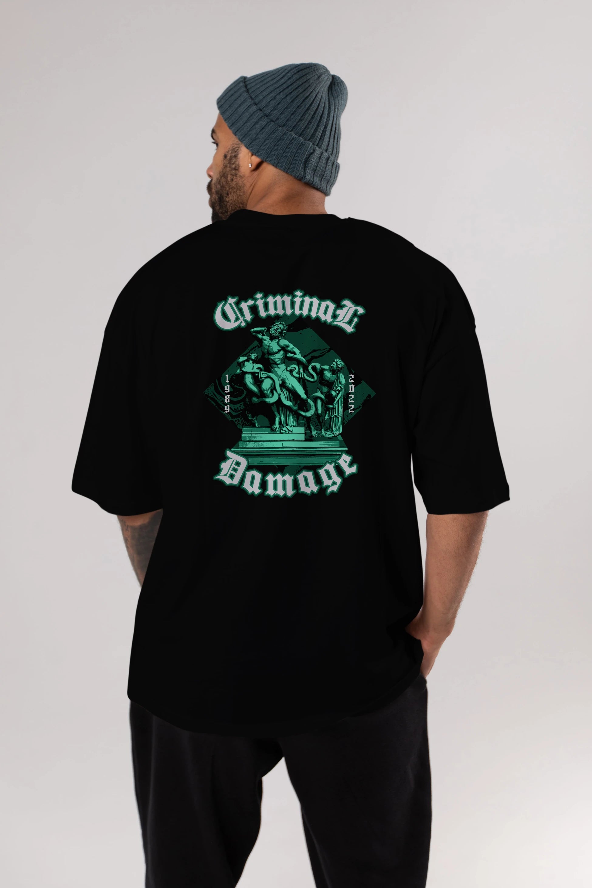 Criminal Damage Arka Baskılı Oversize t-shirt Erkek Kadın Unisex