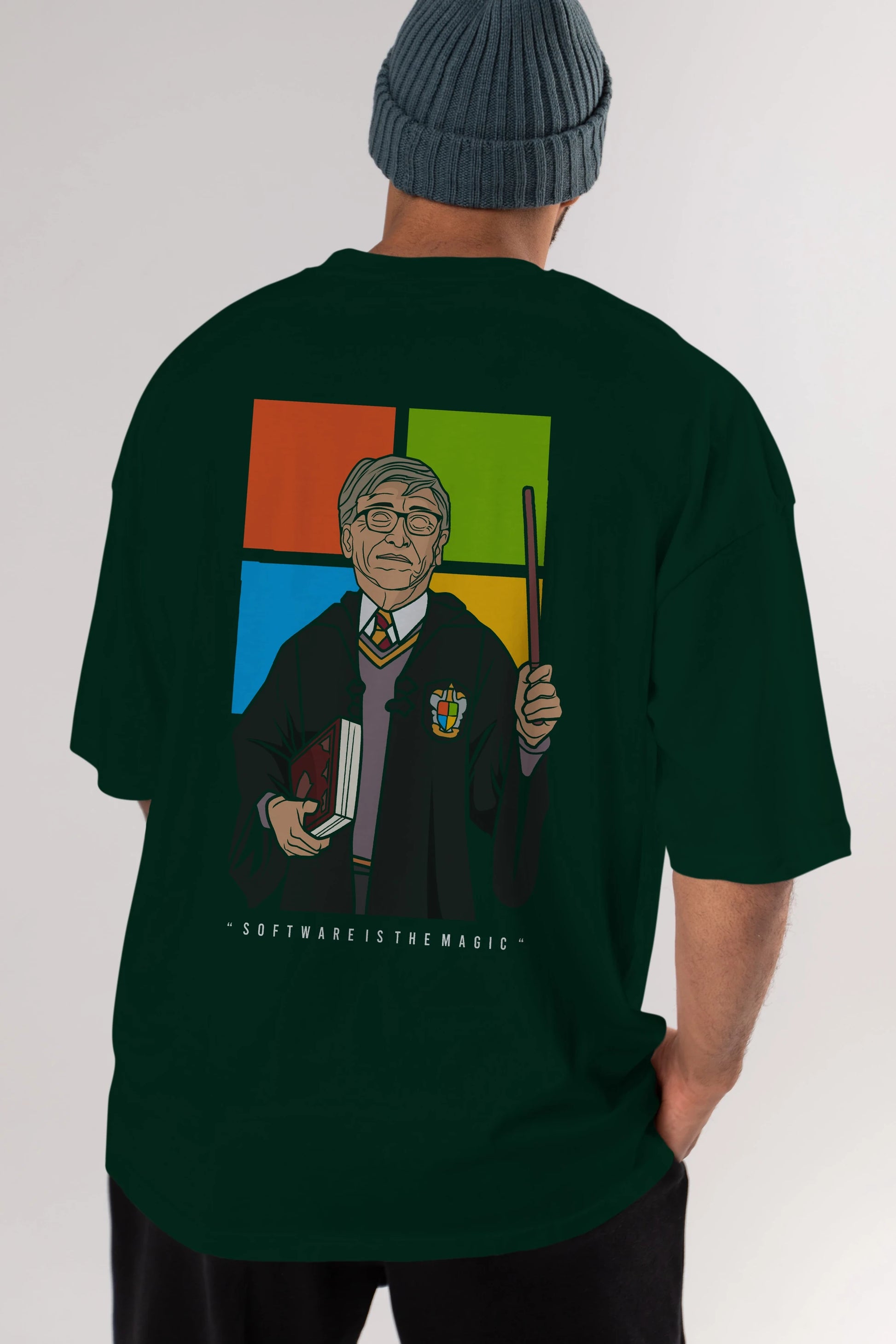 Harry Potter Gates Arka Baskılı Oversize t-shirt Erkek Kadın Unisex %100 Pamuk tişort