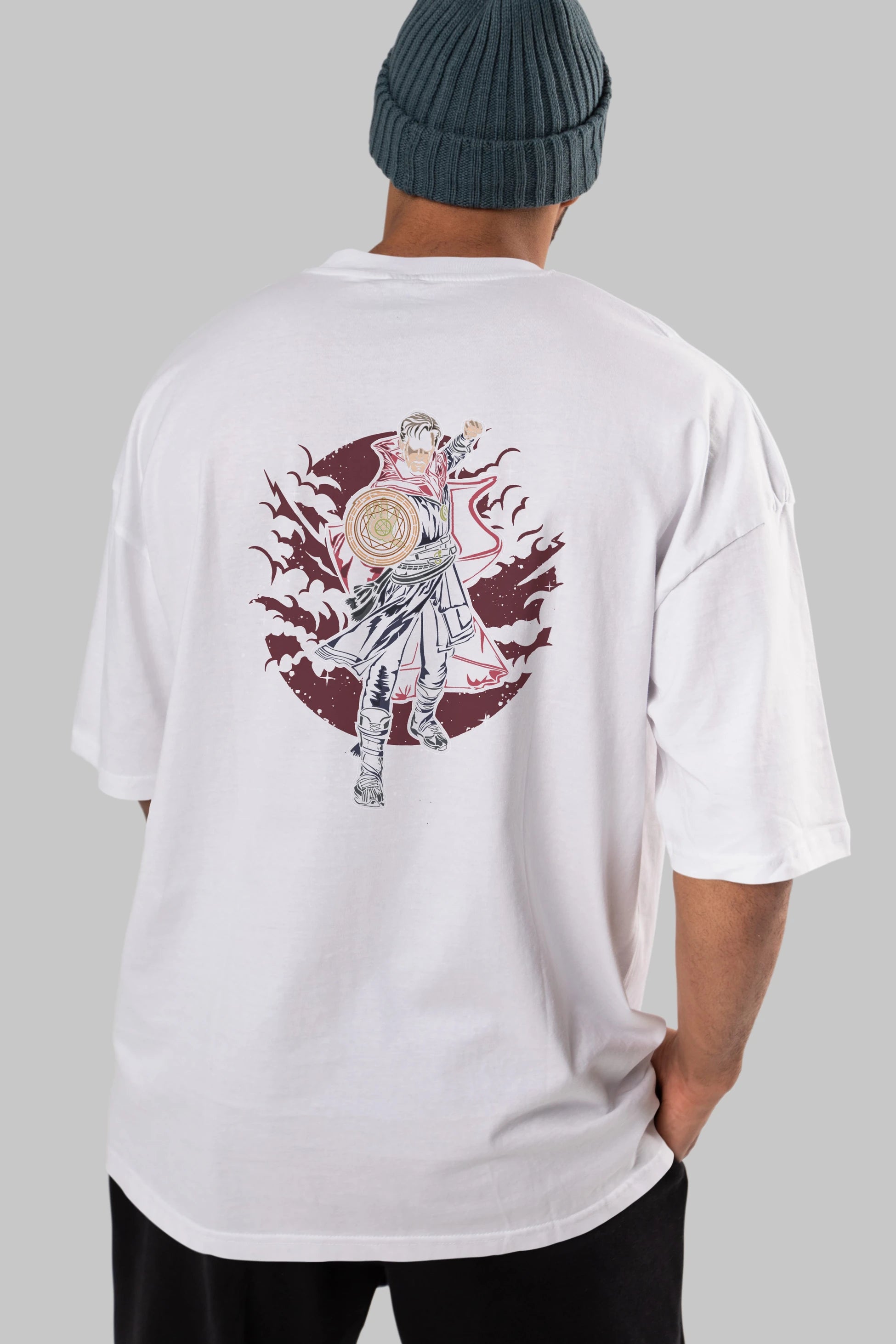 DOCTER STRANGE Arka Baskılı Oversize t-shirt Erkek Kadın Unisex %100 Pamuk