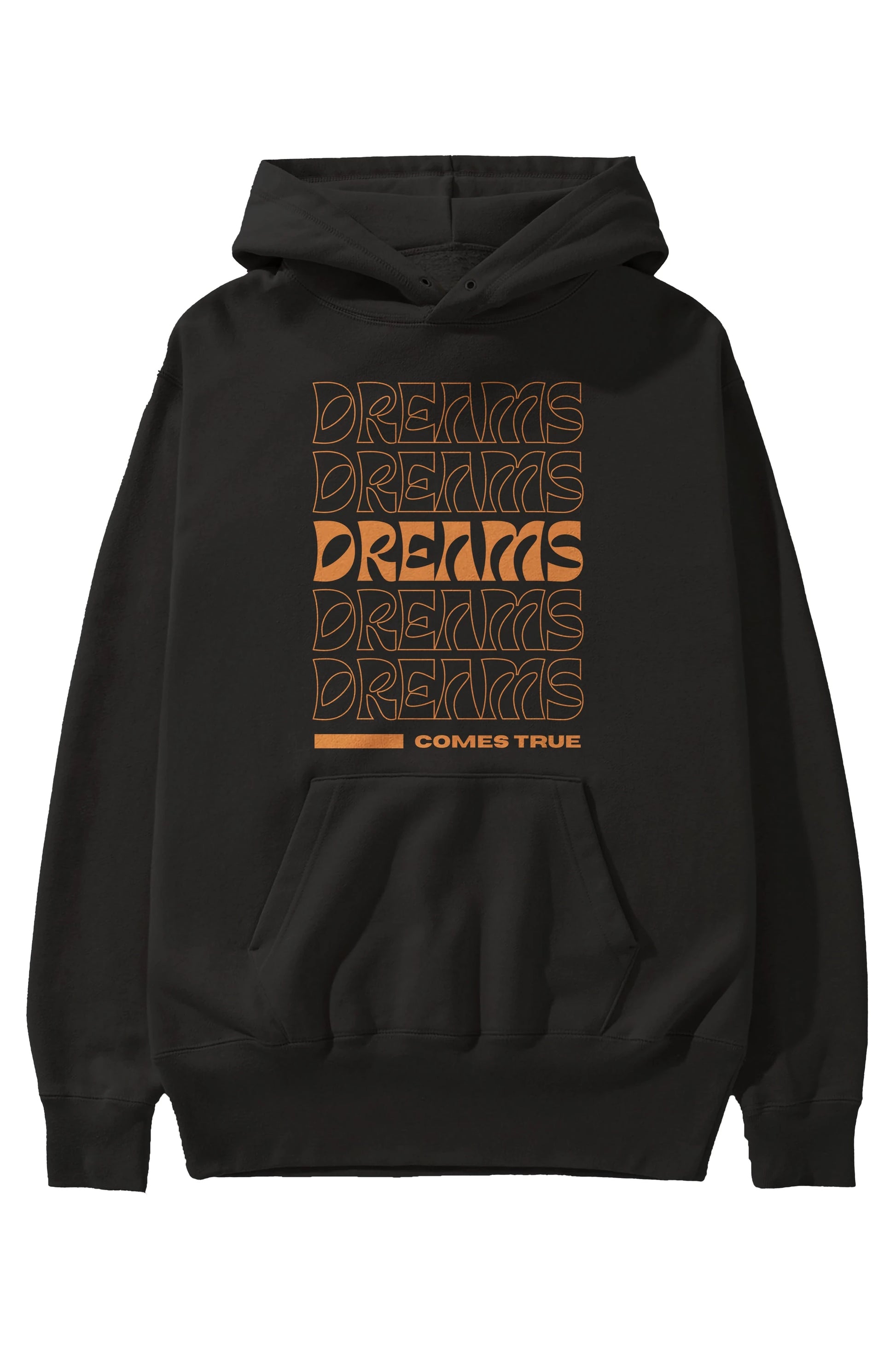 Dreams Yazılı Ön Baskılı Oversize Hoodie Kapüşonlu Sweatshirt Erkek Kadın Unisex