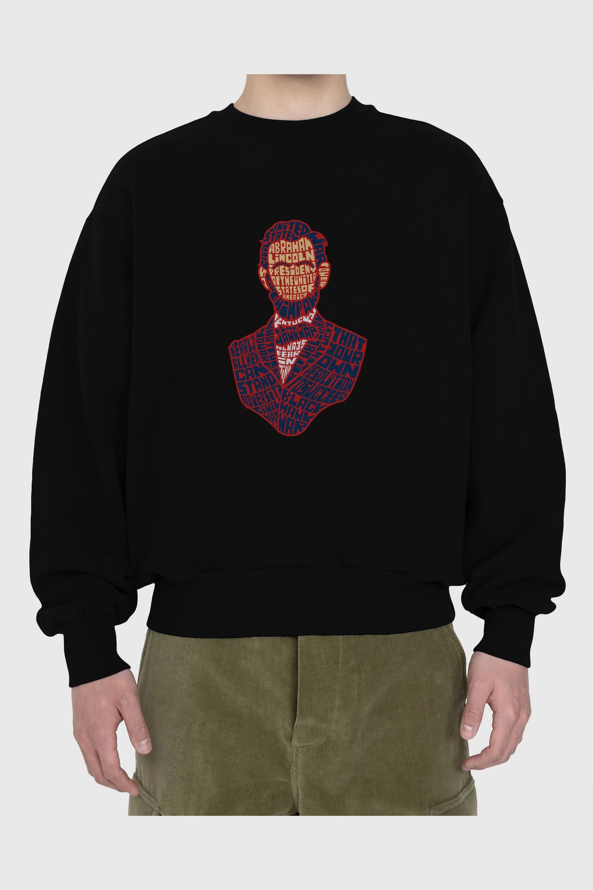 Abraham Lincoln Ön Baskılı Oversize Sweatshirt Erkek Kadın Unisex