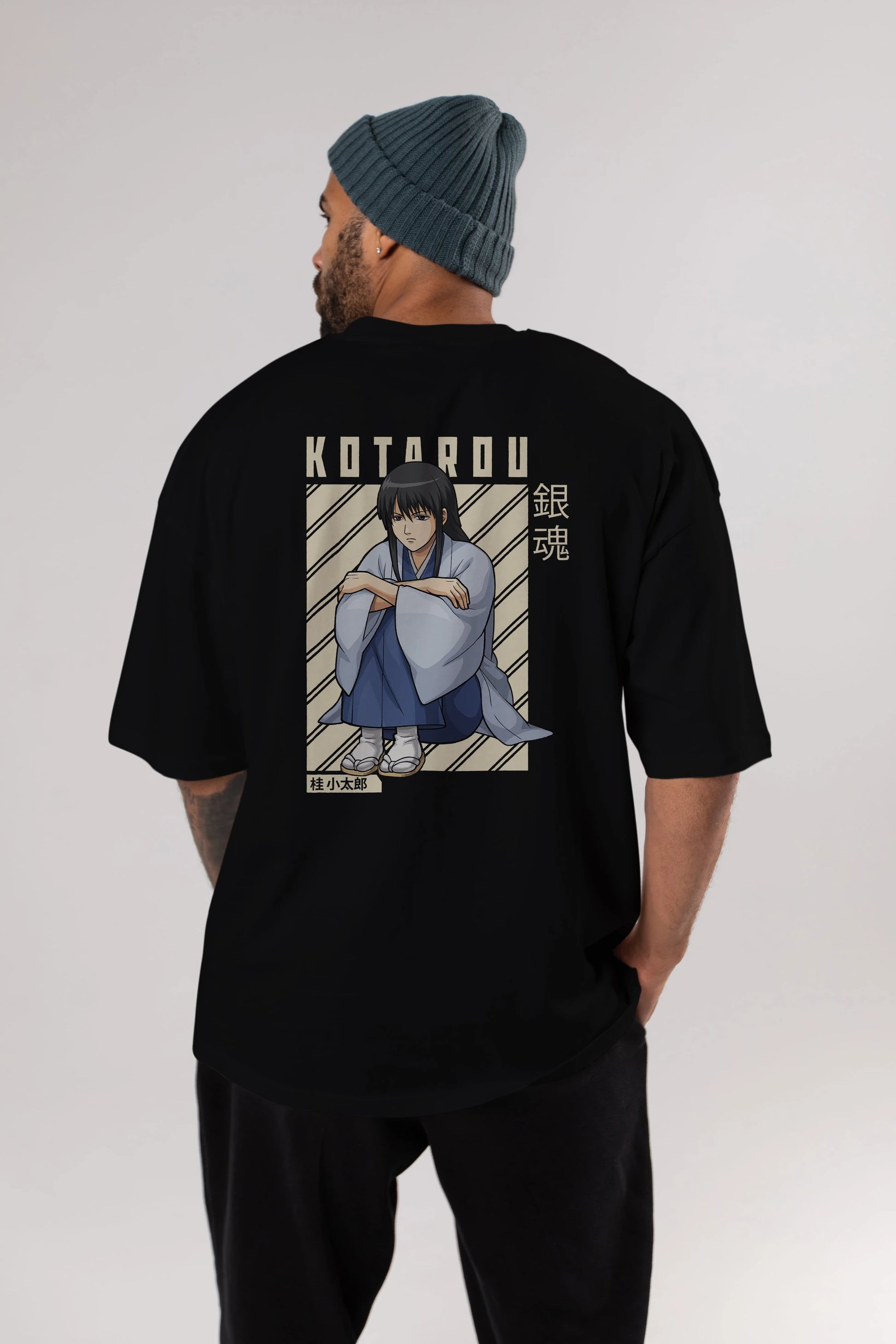 Kotarou Katsura GINTAMA Anime Arka Baskılı Oversize t-shirt Erkek Kadın Unisex