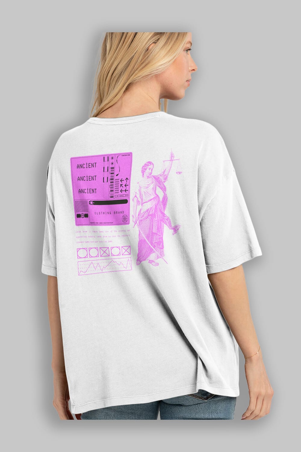 Ancient Streetwear Arka Baskılı Oversize t-shirt Erkek Kadın Unisex