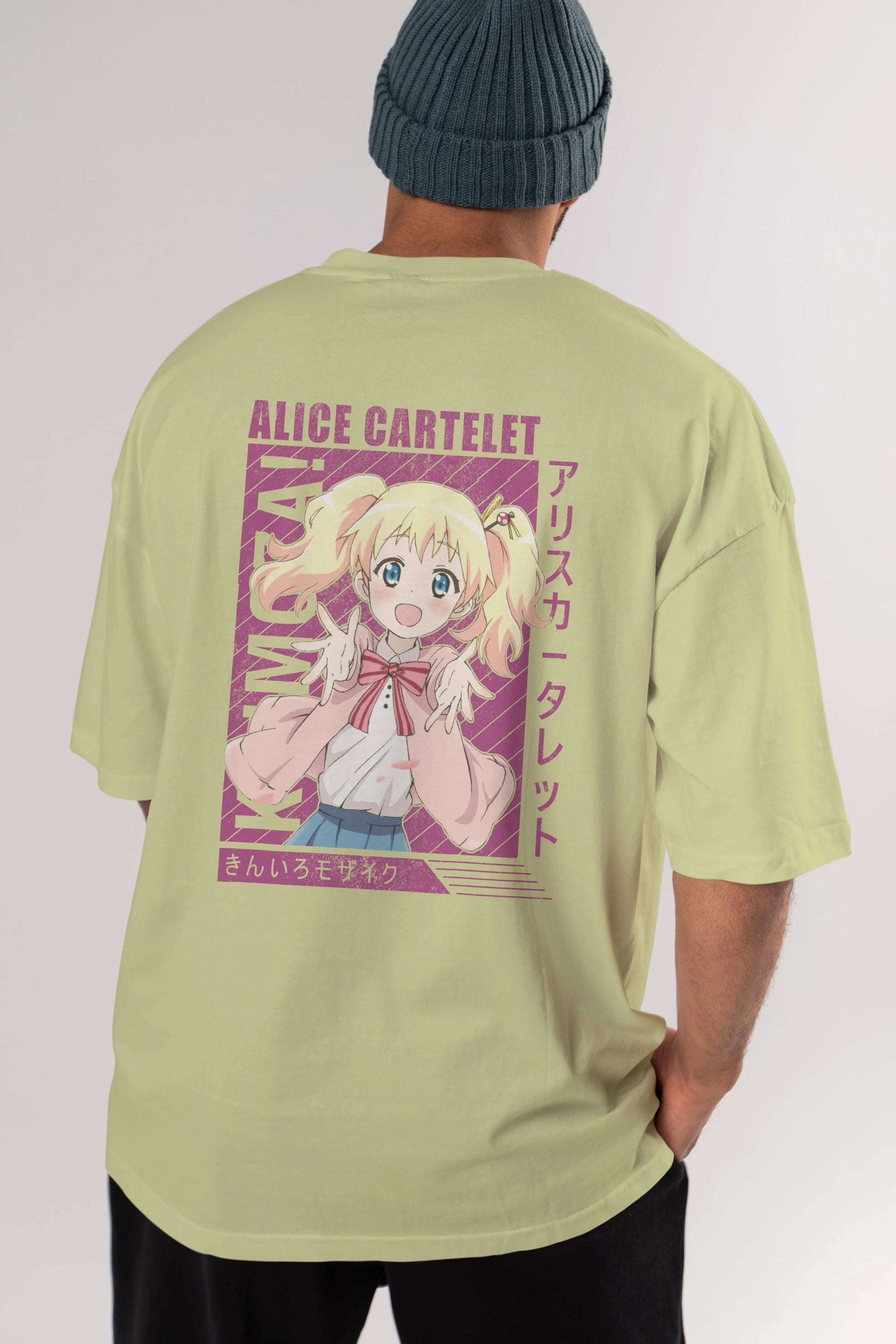 Alice Cartelet 12 Anime Arka Baskılı Oversize t-shirt Erkek Kadın Unisex