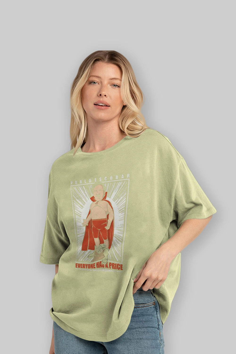Pablo Escobar Luchador Ön Baskılı Oversize t-shirt Erkek Kadın Unisex %100 Pamuk tişort