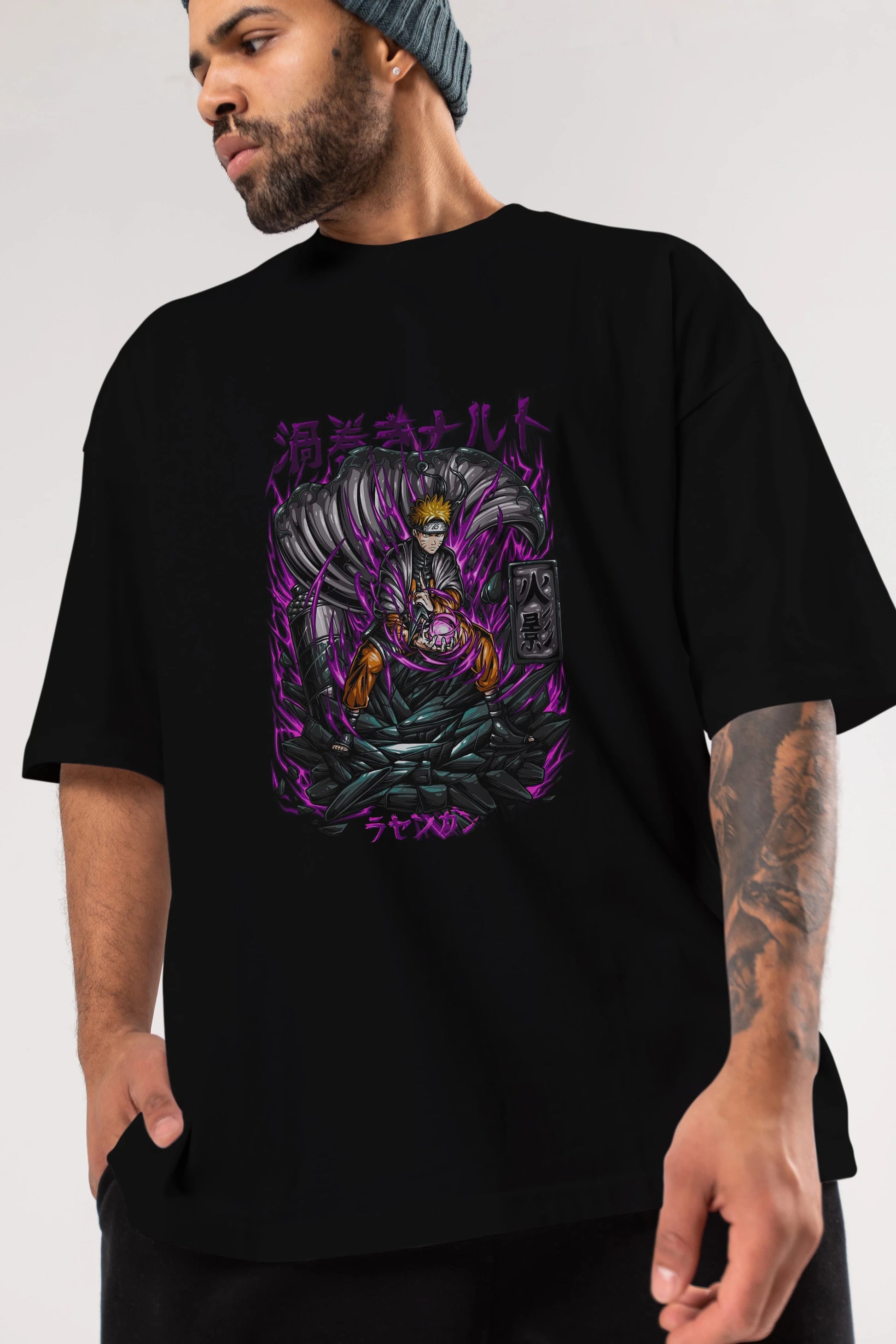NARUTO Anime Ön Baskılı Oversize t-shirt %100 pamuk Erkek Kadın Unisex