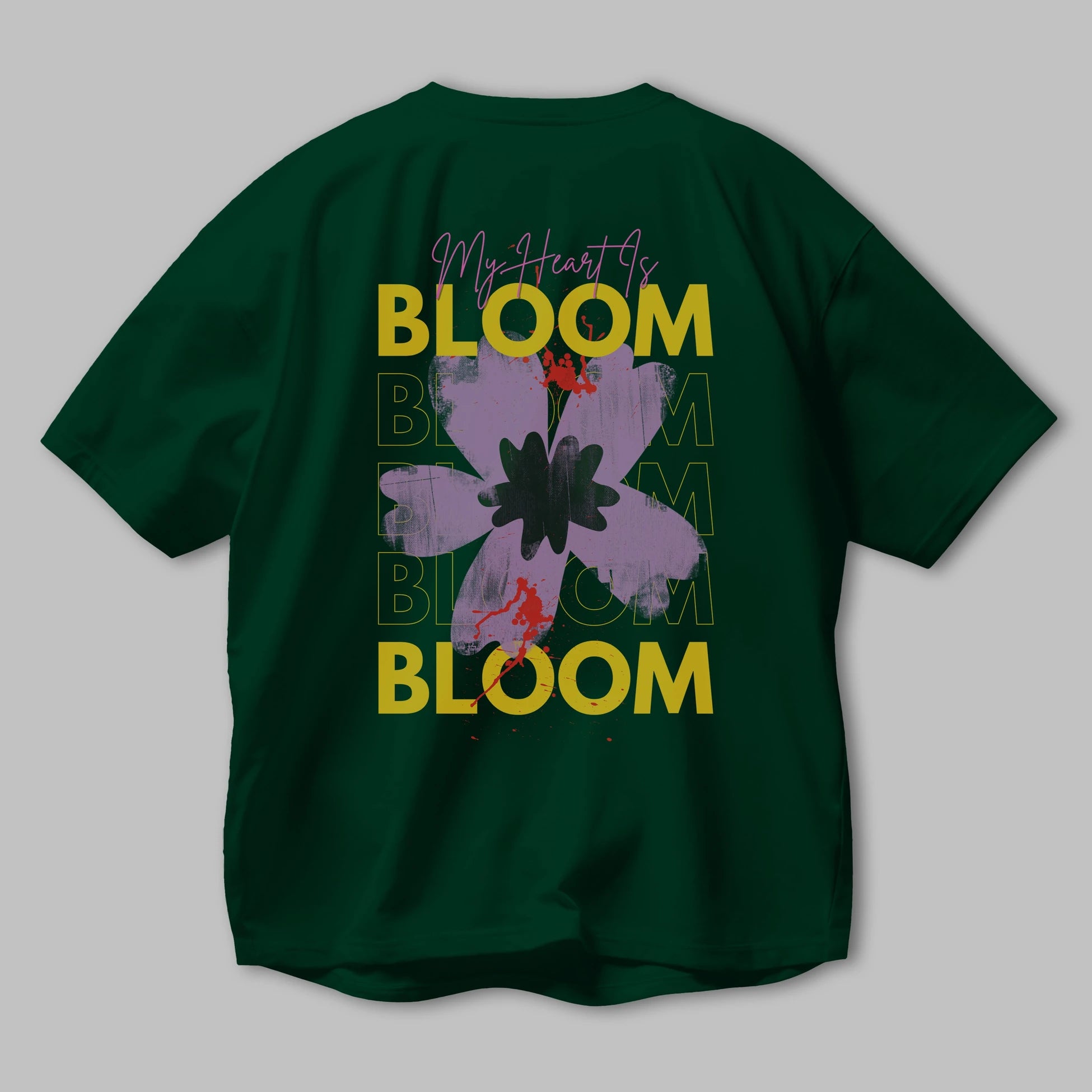 Bloom Yazılı Arka Baskılı Oversize t-shirt Erkek Kadın Unisex