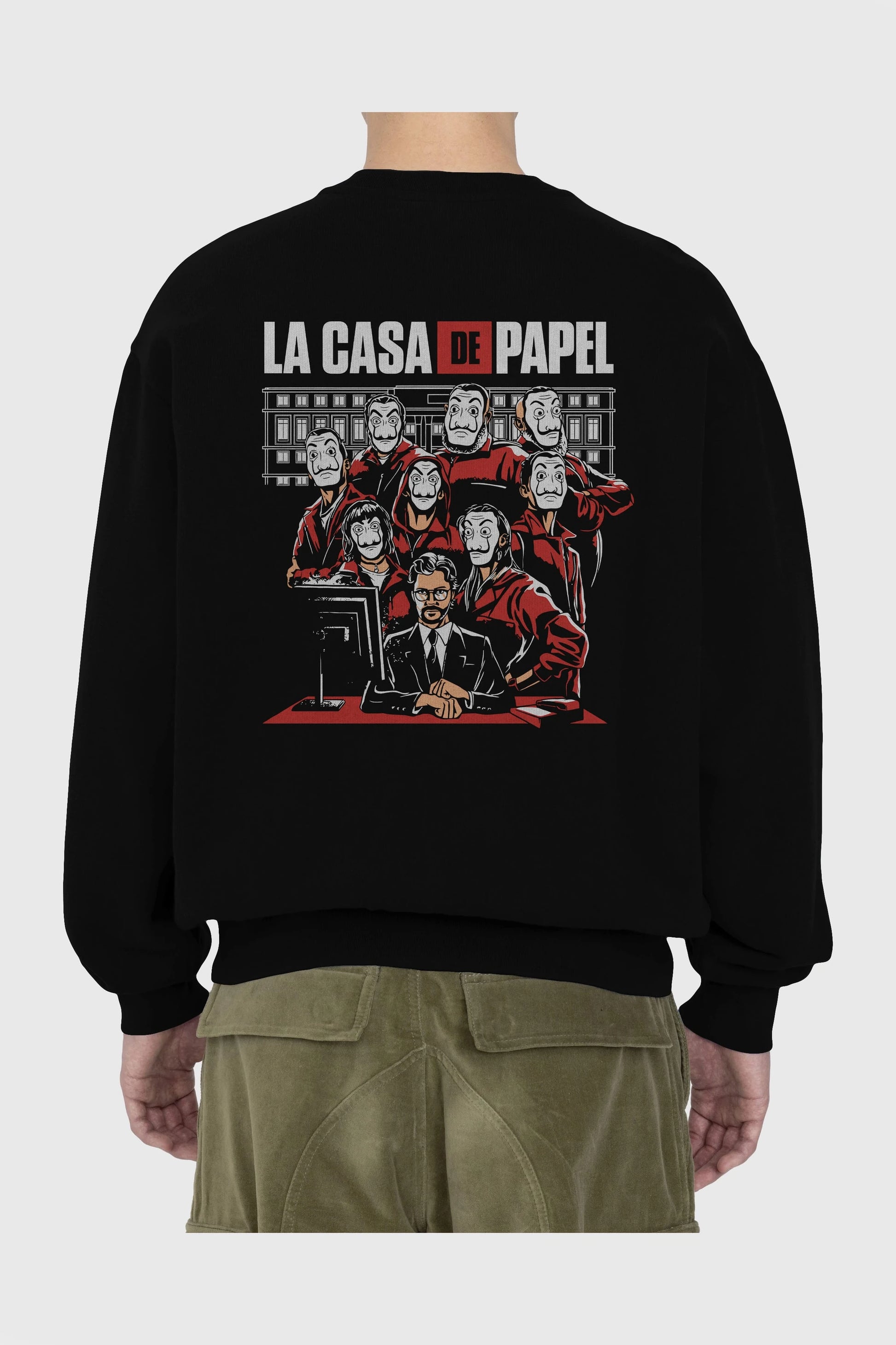 La Casa De Papel (5) Arka Baskılı Oversize Sweatshirt Erkek Kadın Unisex