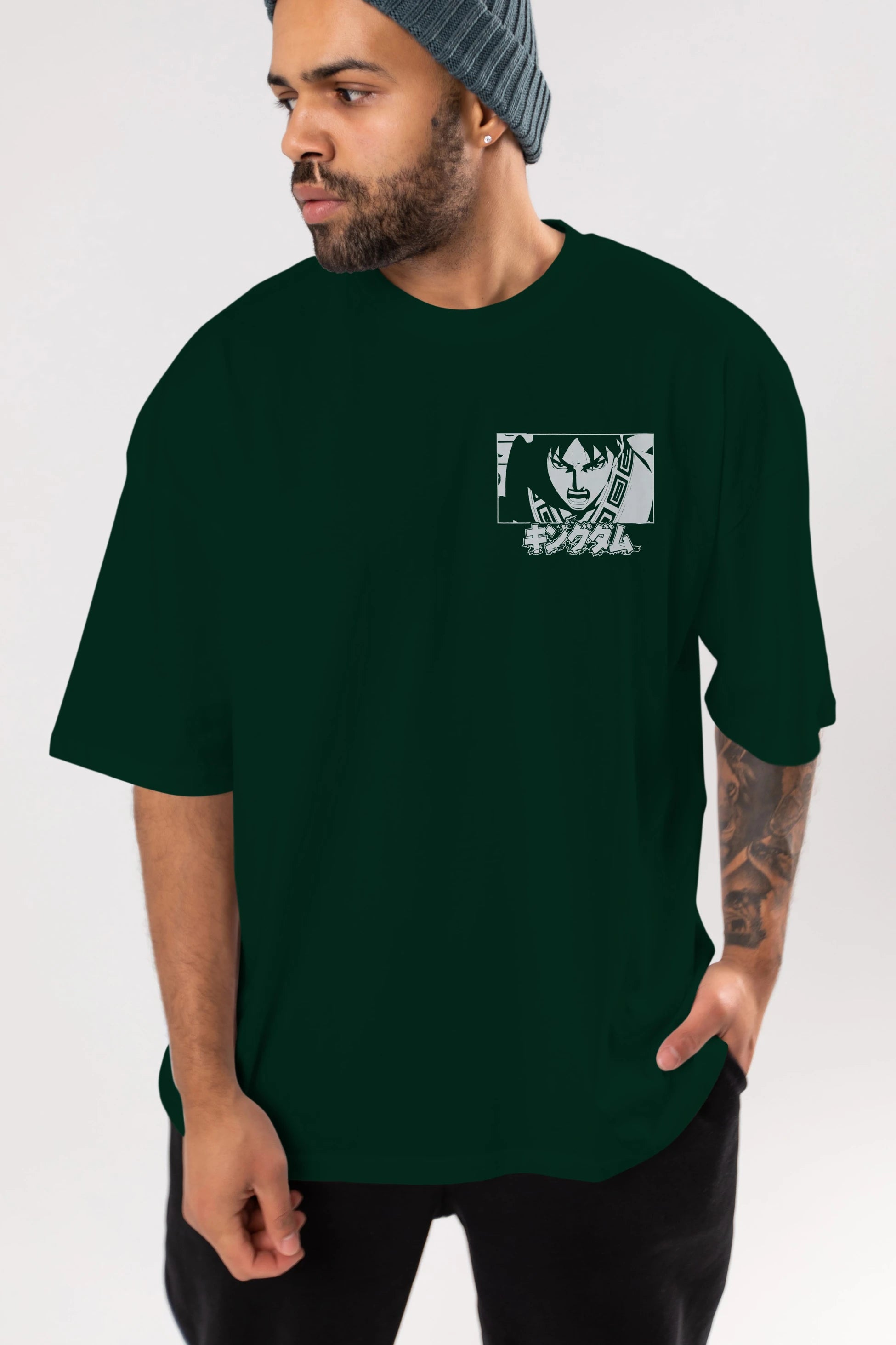 Xin 1 Ön Sol Baskılı Oversize t-shirt Erkek Kadın Unisex %100 Pamuk Bisiklet Yaka tişort