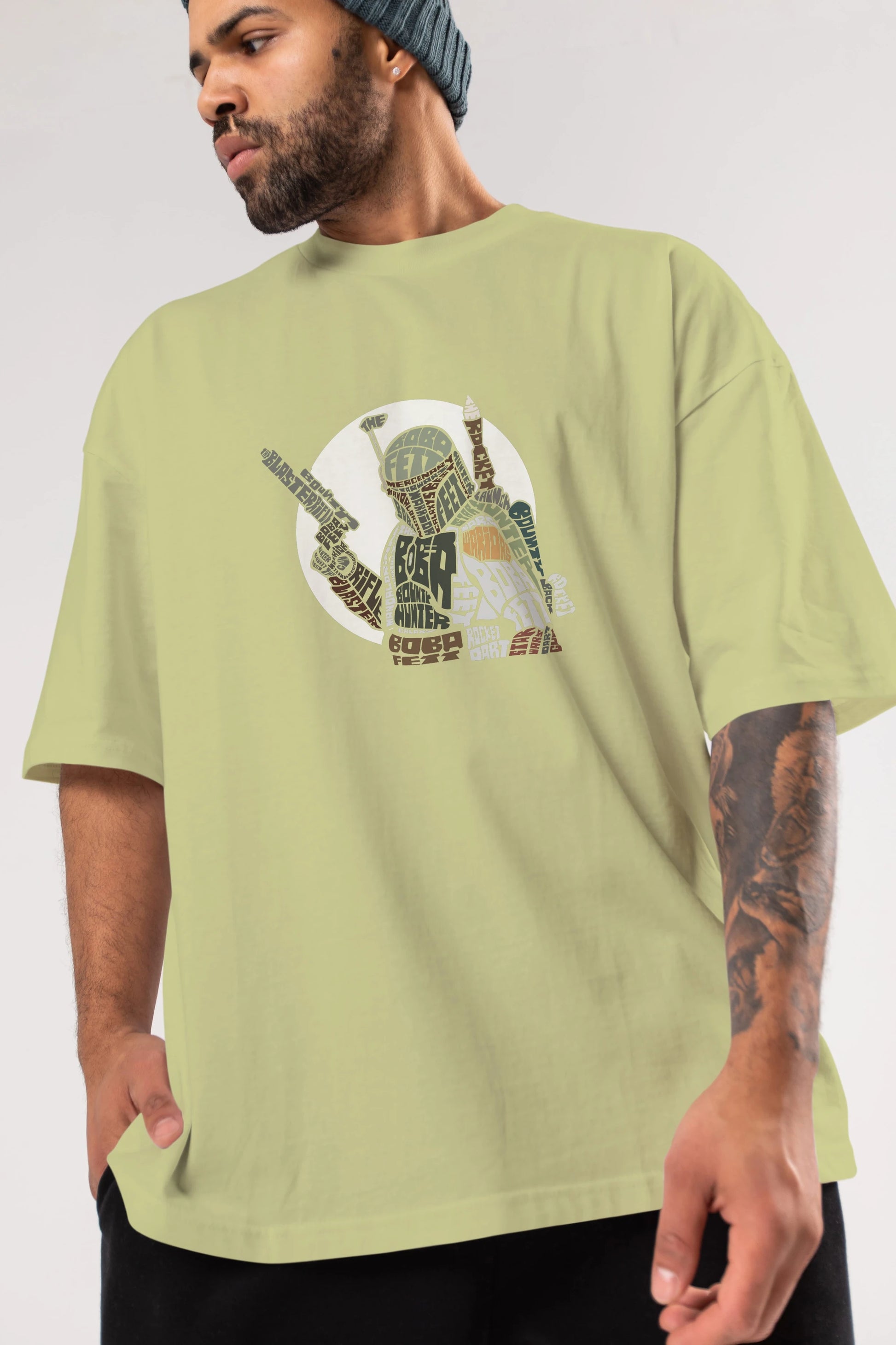 Boba Fett Ön Baskılı Oversize t-shirt %100 pamuk Erkek Kadın Unisex