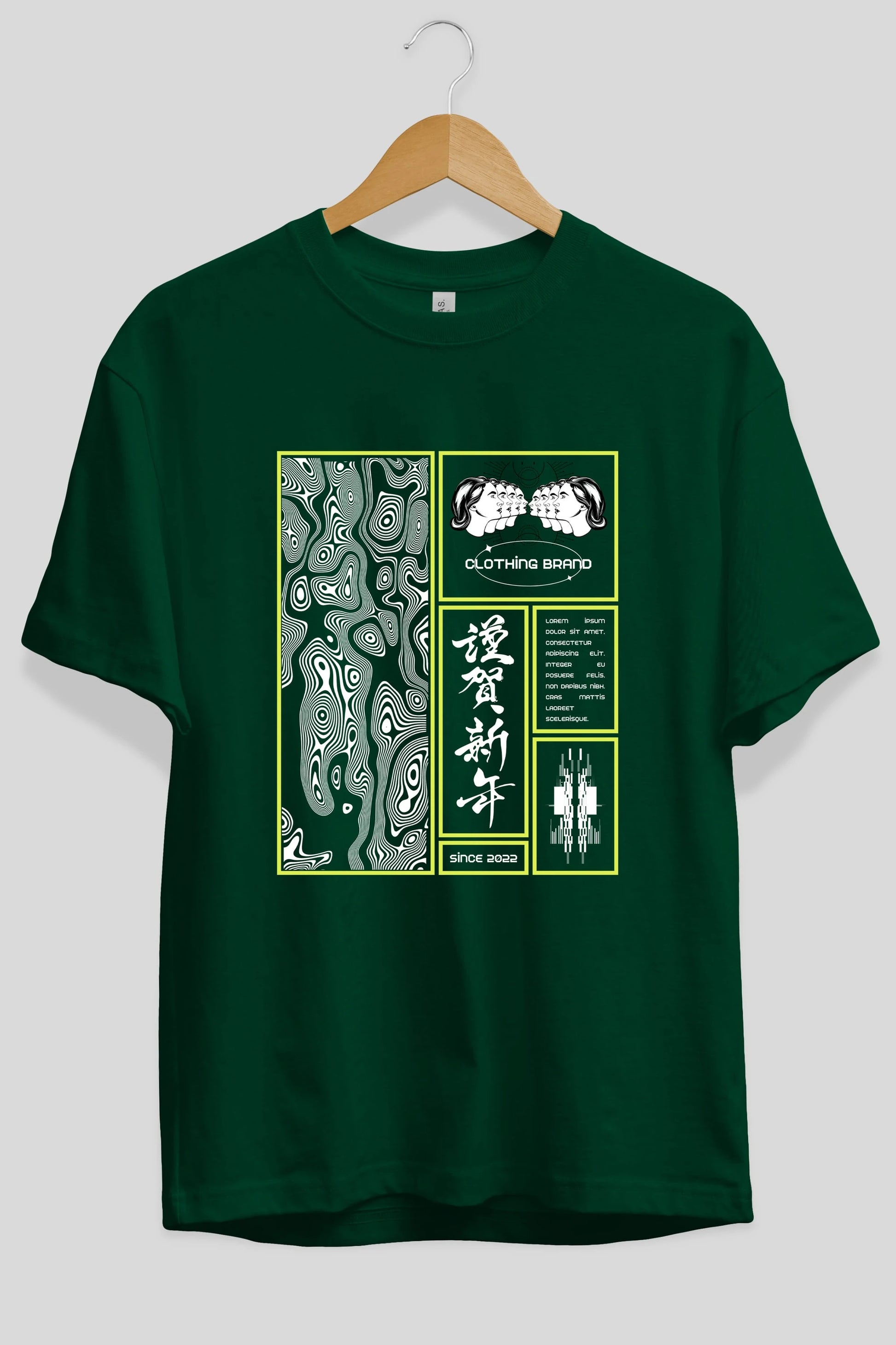 Neon Japanese Streetwear Ön Baskılı Oversize t-shirt Erkek Kadın Unisex
