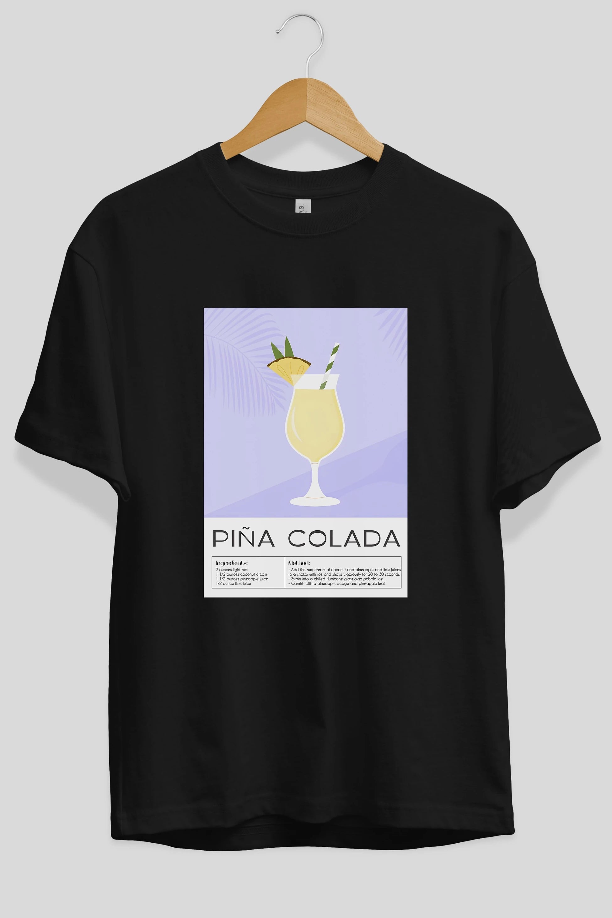 PIna Colada 6 Ön Baskılı Oversize t-shirt Erkek Kadın Unisex %100 Pamuk Bisiklet Yaka tişort