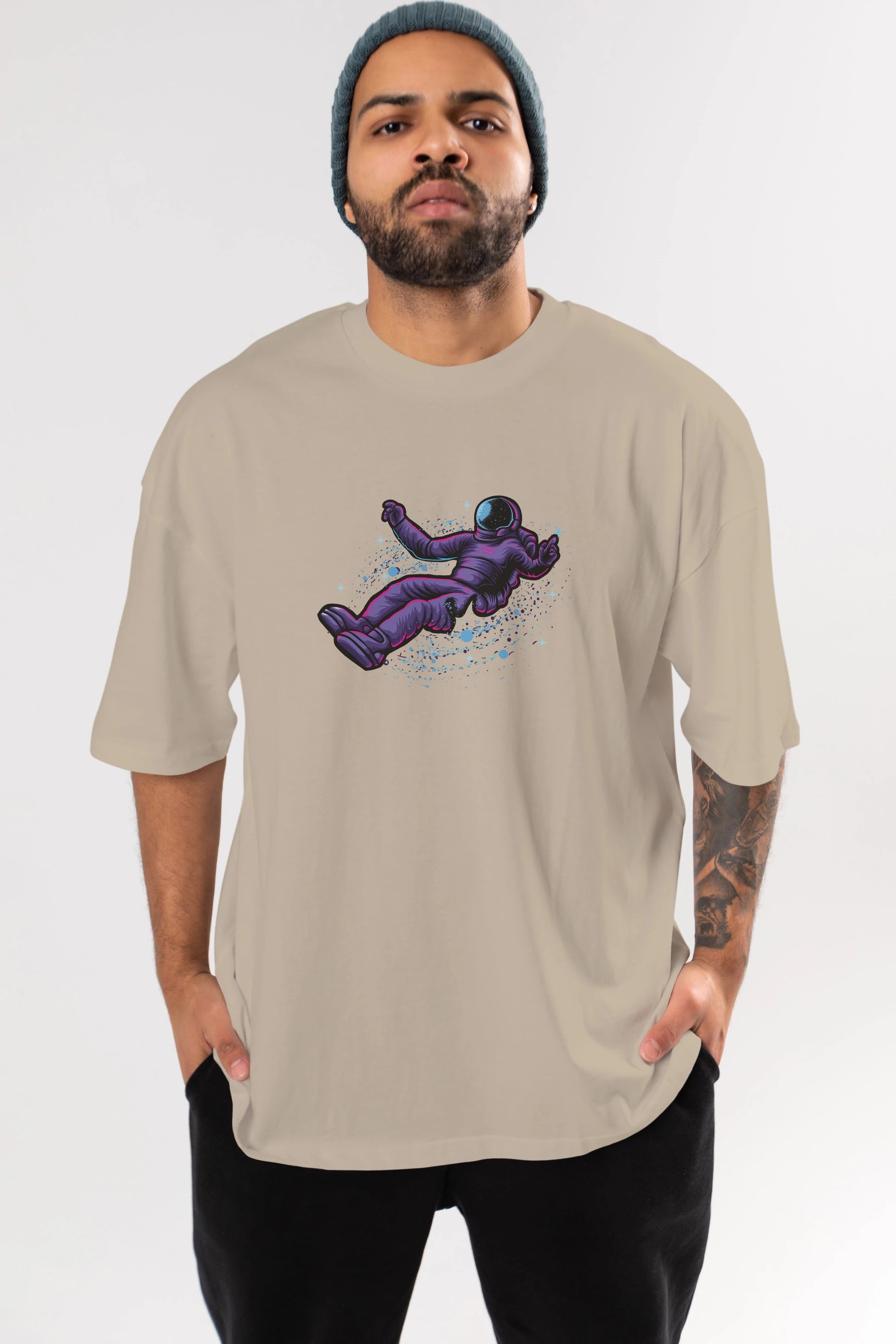 Having fun in outer space Ön Baskılı Oversize t-shirt Erkek Kadın Unisex