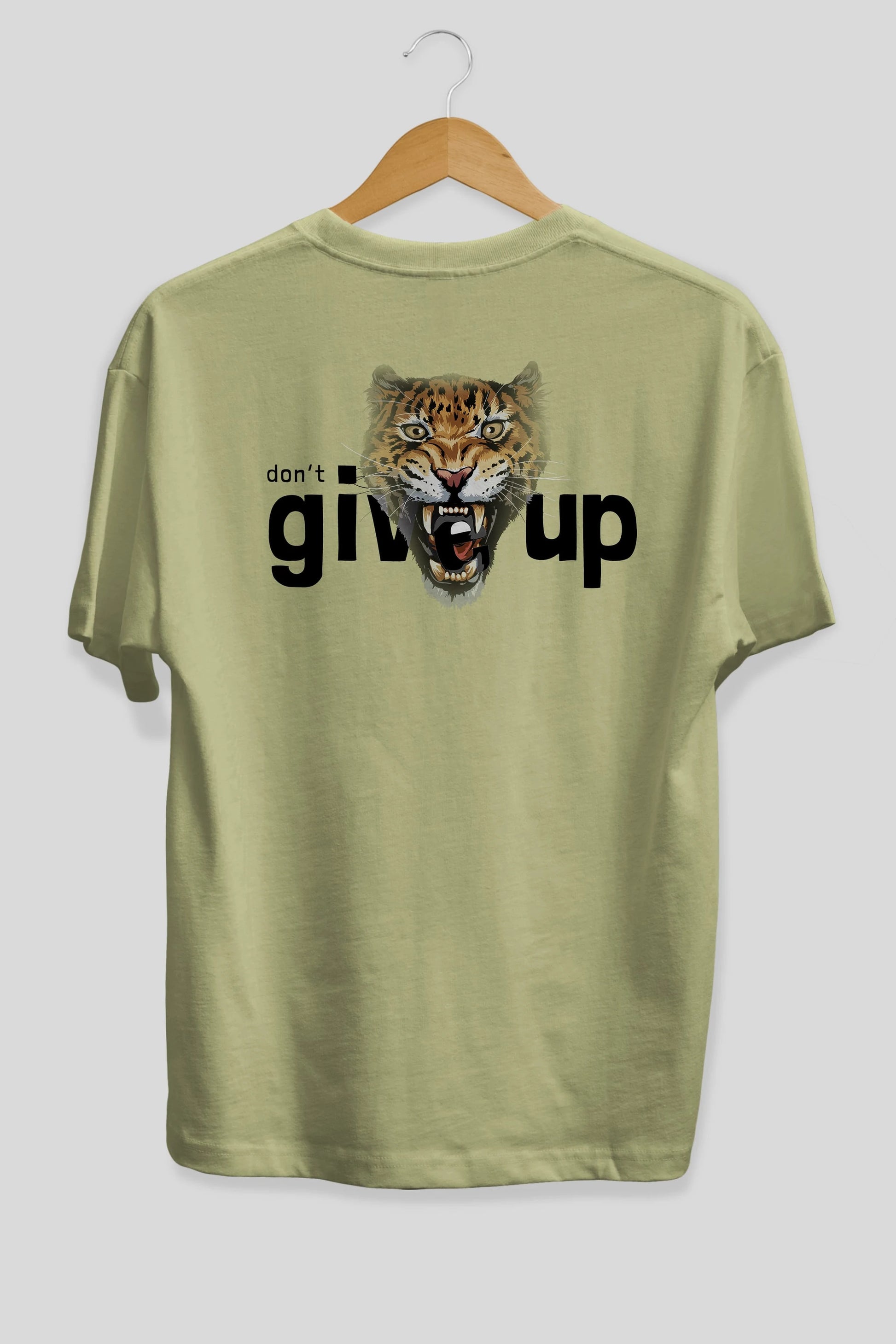 Teddy Bear Dont Give Up Arka Baskılı Oversize t-shirt Erkek Kadın Unisex %100 Pamuk