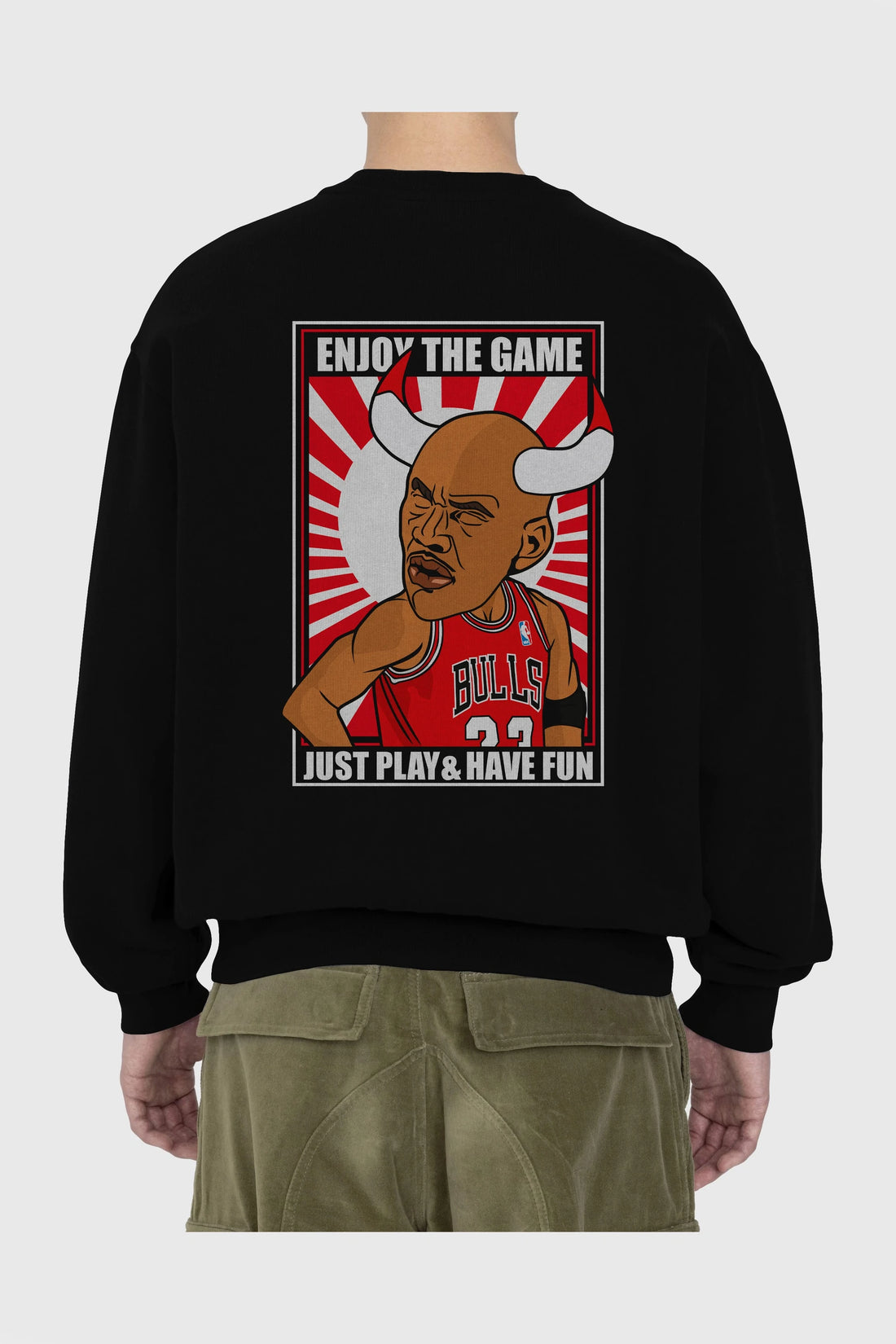 Michael Jordan Arka Baskılı Oversize Sweatshirt Erkek Kadın Unisex
