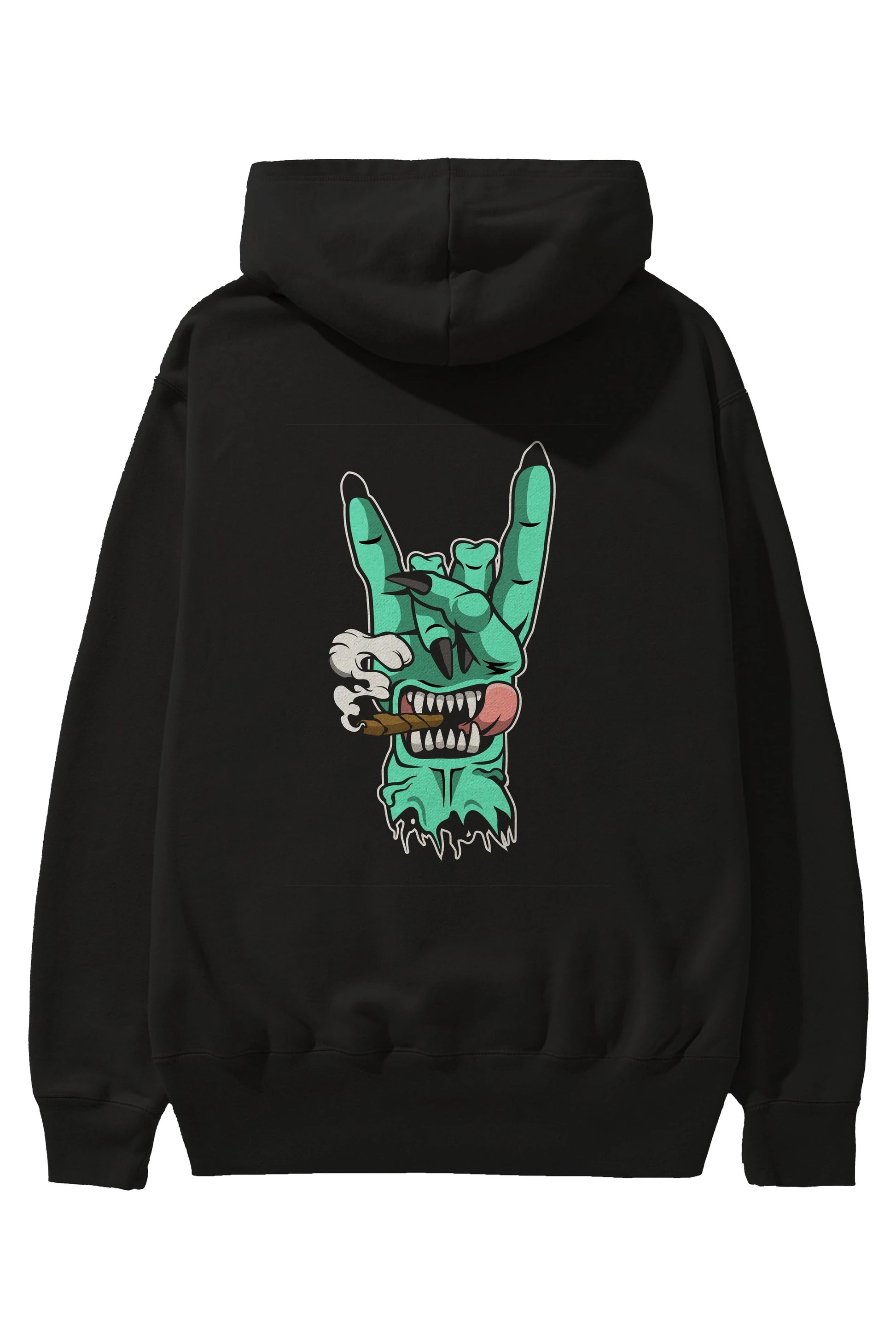 Metal Sign Arka Baskılı Hoodie Oversize Kapüşonlu Sweatshirt Erkek Kadın Unisex