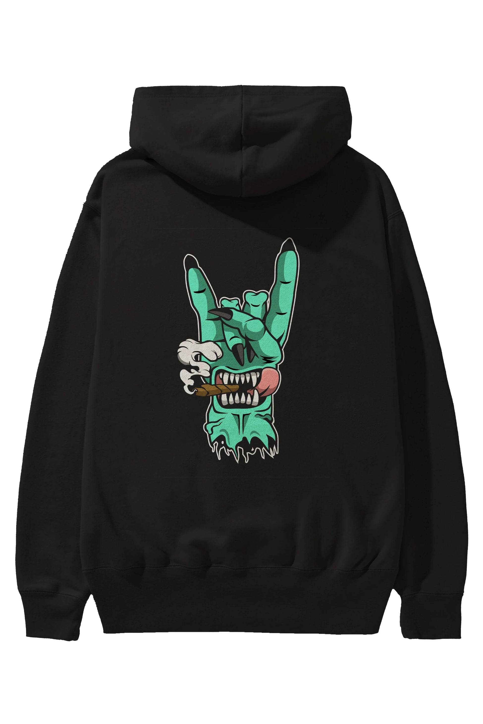 Metal Sign Arka Baskılı Hoodie Oversize Kapüşonlu Sweatshirt Erkek Kadın Unisex