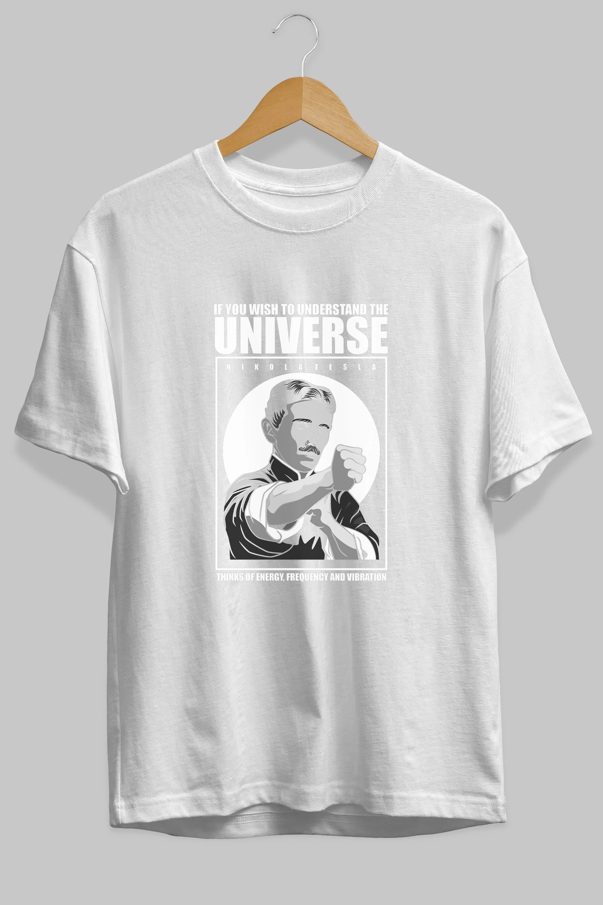 Nicola Tesla Ip Man Ön Baskılı Oversize t-shirt Erkek Kadın Unisex %100 Pamuk tişort