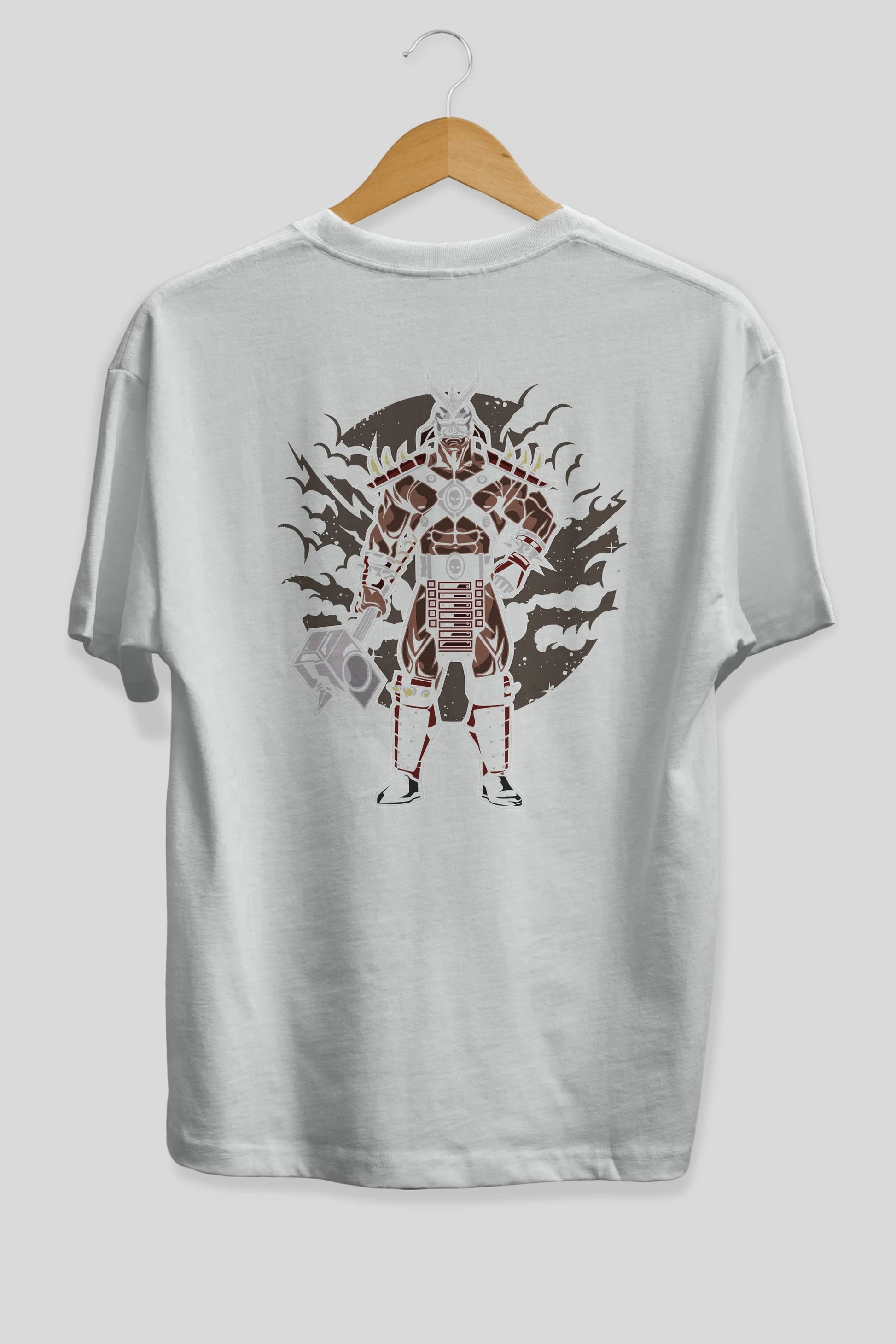 SHOU KHAN Arka Baskılı Oversize t-shirt Erkek Kadın Unisex %100 Pamuk