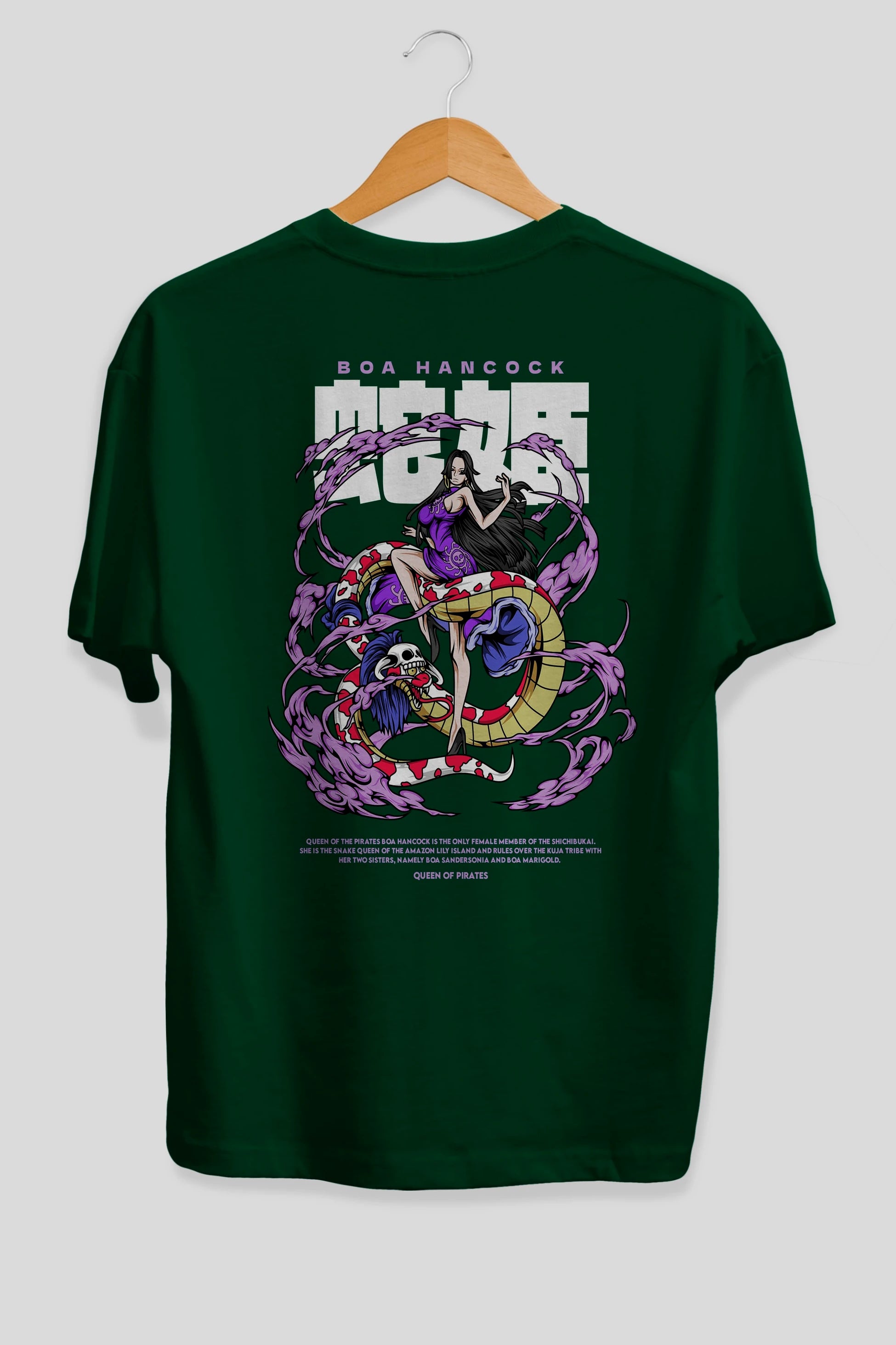 Boa Hancock Anime Arka Baskılı Oversize t-shirt Erkek Kadın Unisex