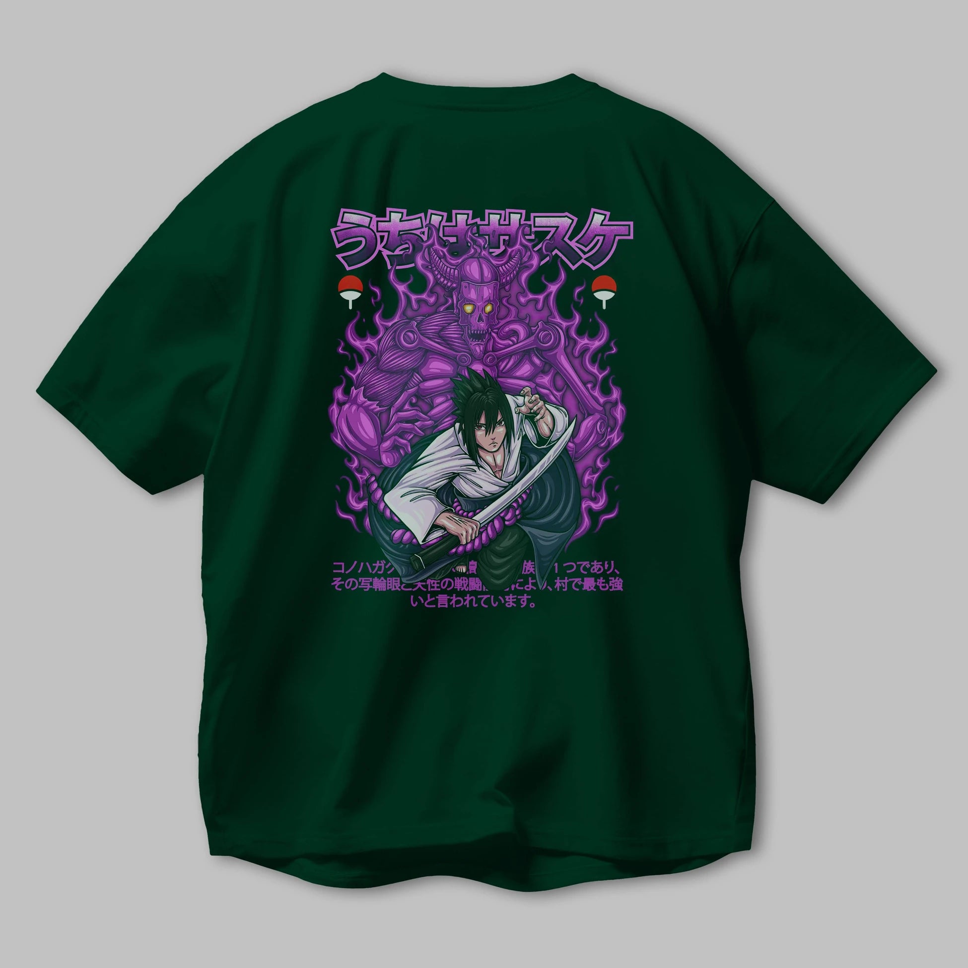 SASUKE UCHIHA NARUTO Anime Arka Baskılı Oversize t-shirt Erkek Kadın Unisex
